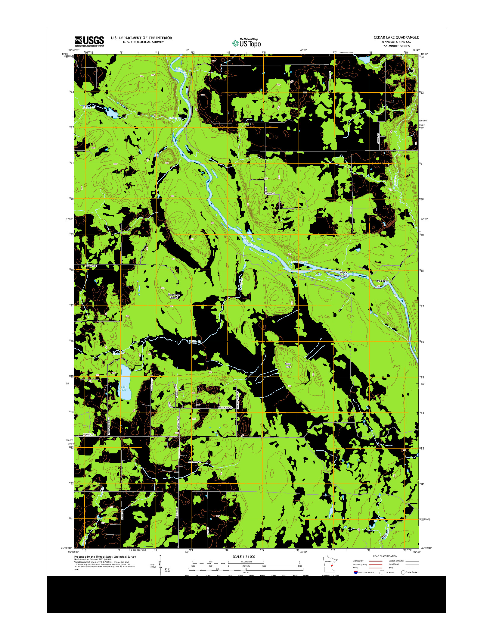 USGS US TOPO 7.5-MINUTE MAP FOR CEDAR LAKE, MN 2013
