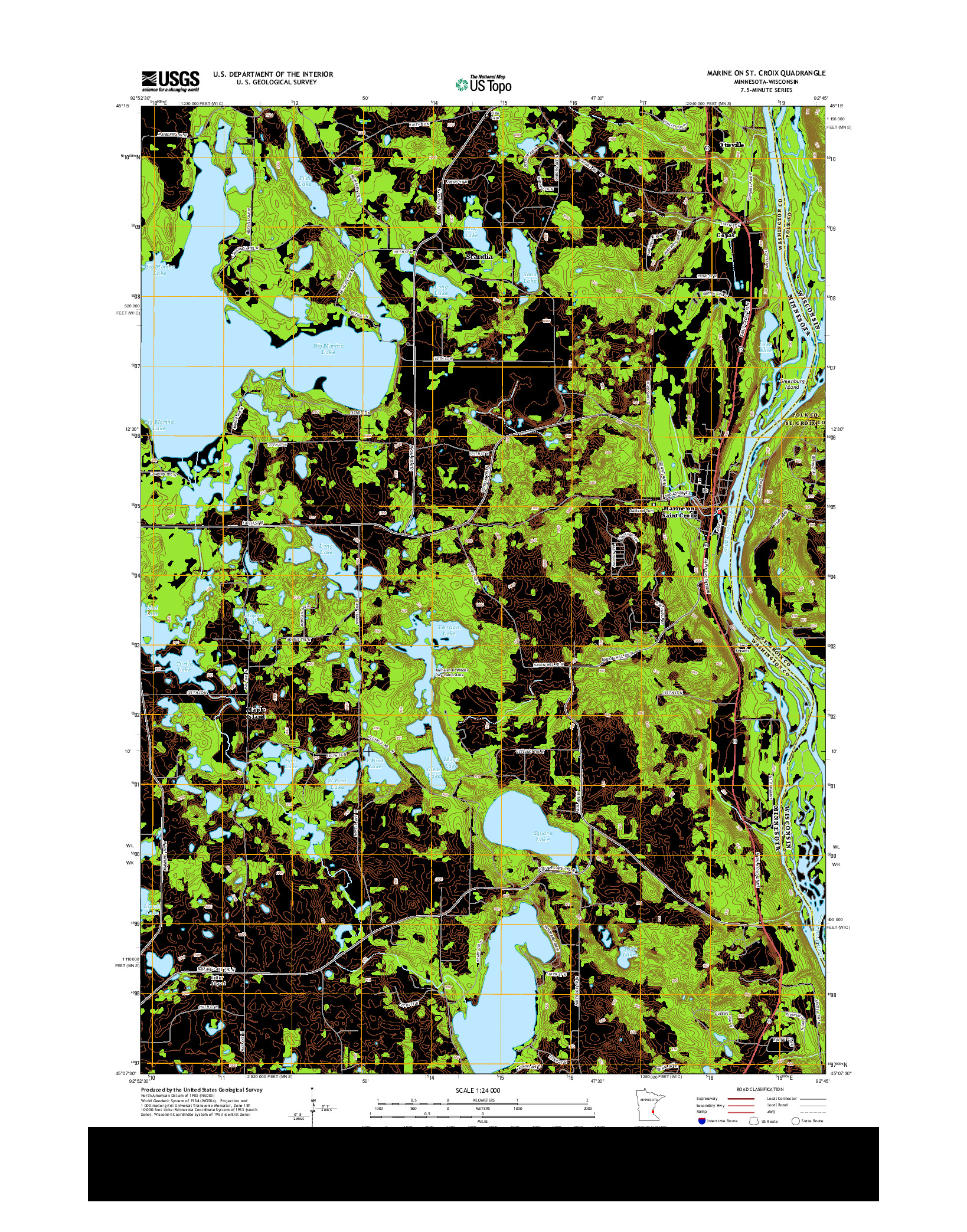 USGS US TOPO 7.5-MINUTE MAP FOR MARINE ON ST. CROIX, MN-WI 2013