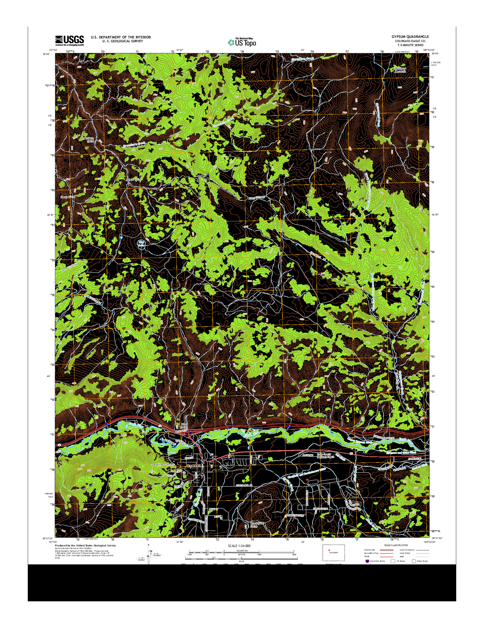 USGS US TOPO 7.5-MINUTE MAP FOR GYPSUM, CO 2013