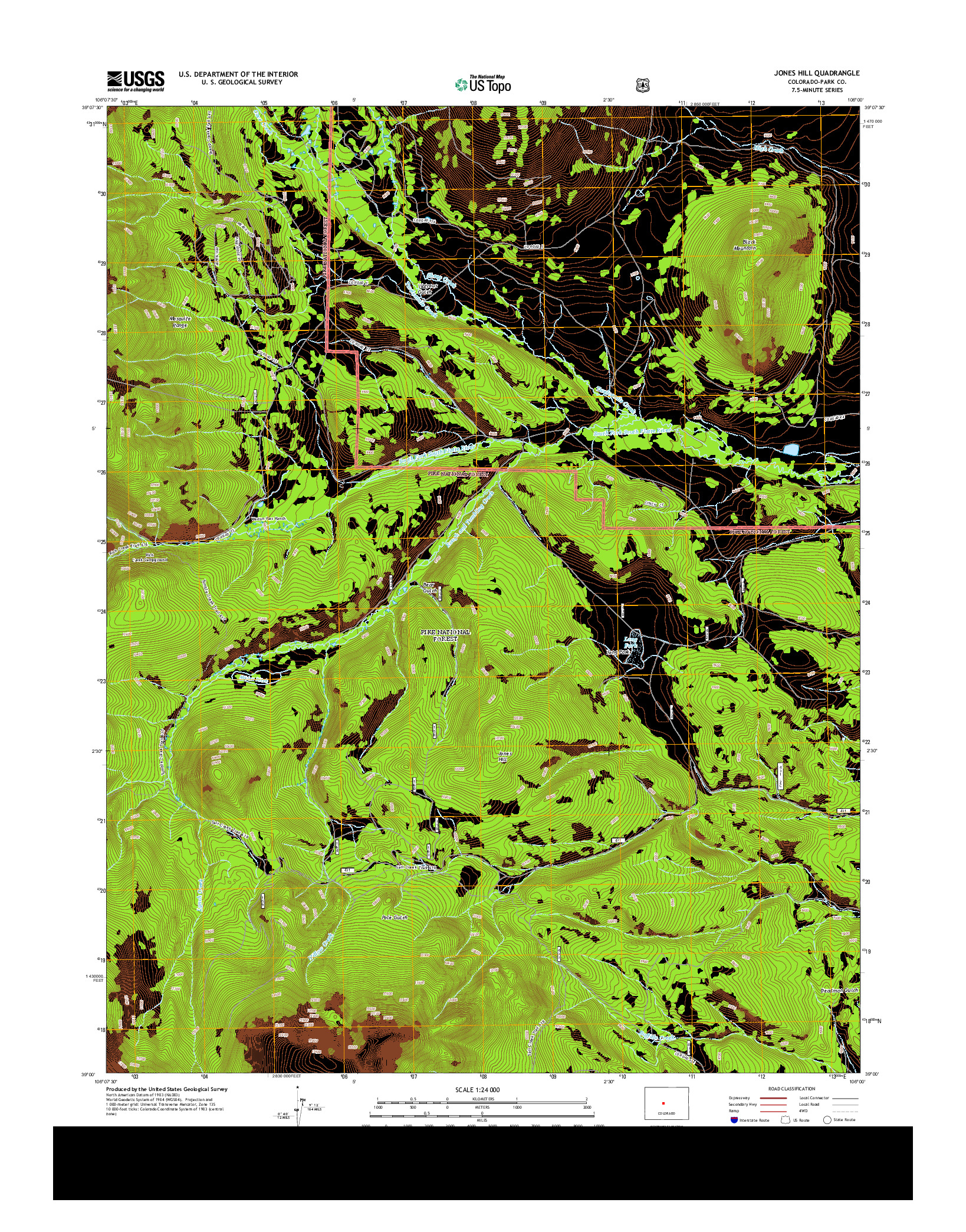 USGS US TOPO 7.5-MINUTE MAP FOR JONES HILL, CO 2013