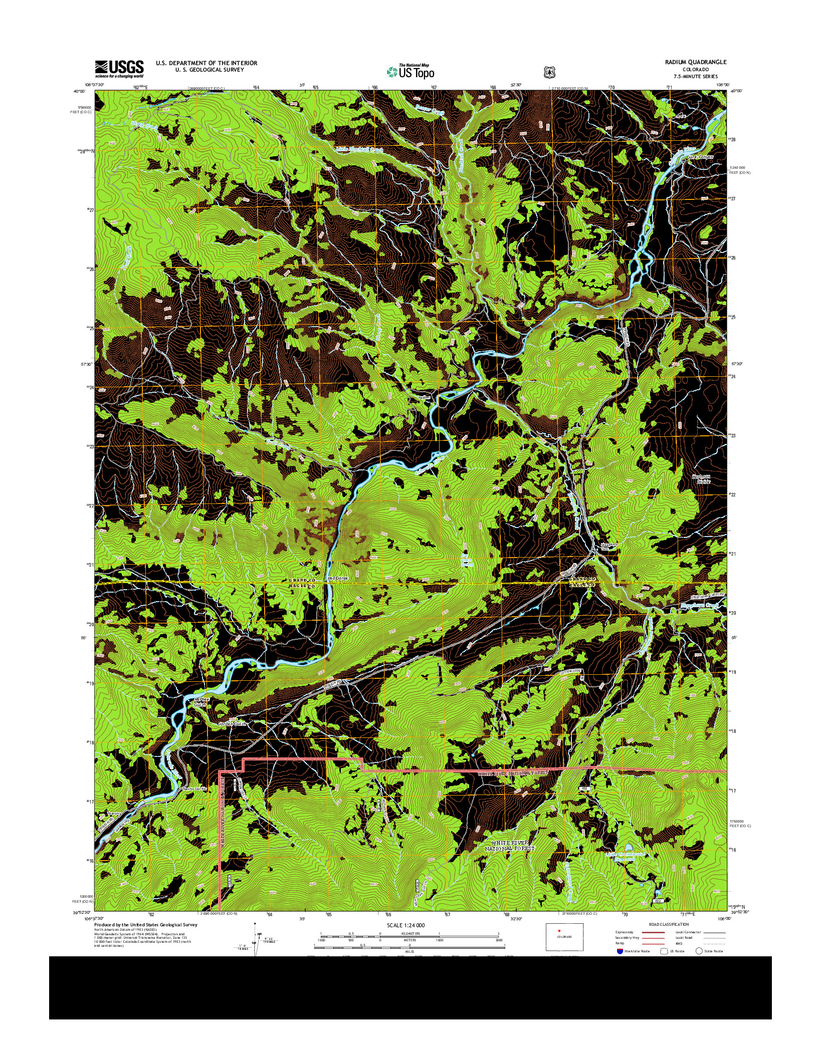 USGS US TOPO 7.5-MINUTE MAP FOR RADIUM, CO 2013