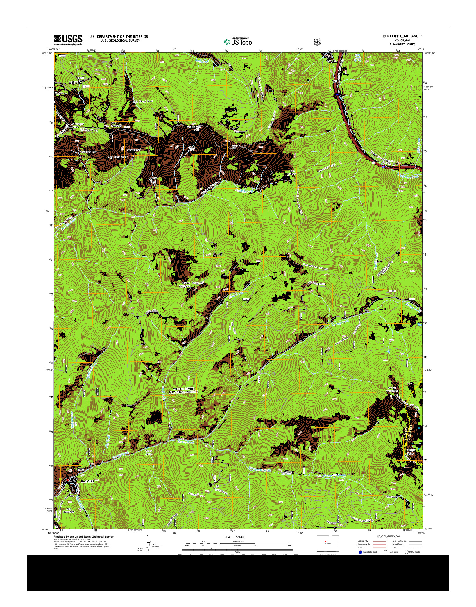 USGS US TOPO 7.5-MINUTE MAP FOR RED CLIFF, CO 2013