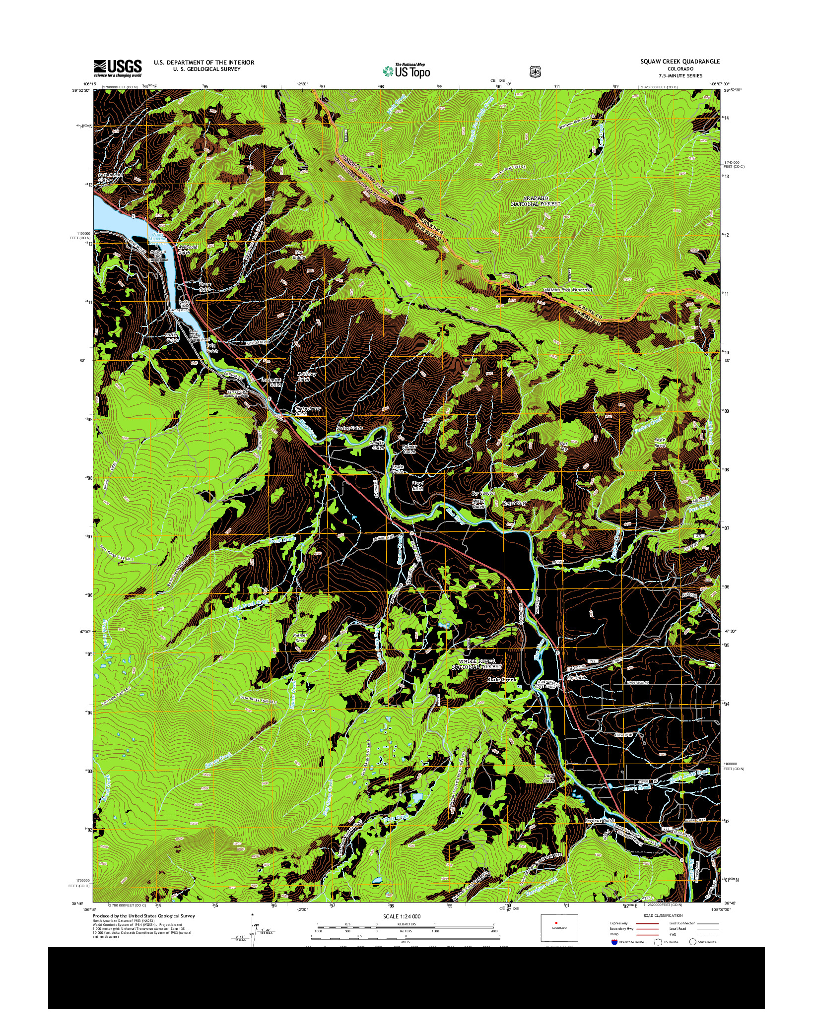USGS US TOPO 7.5-MINUTE MAP FOR SQUAW CREEK, CO 2013