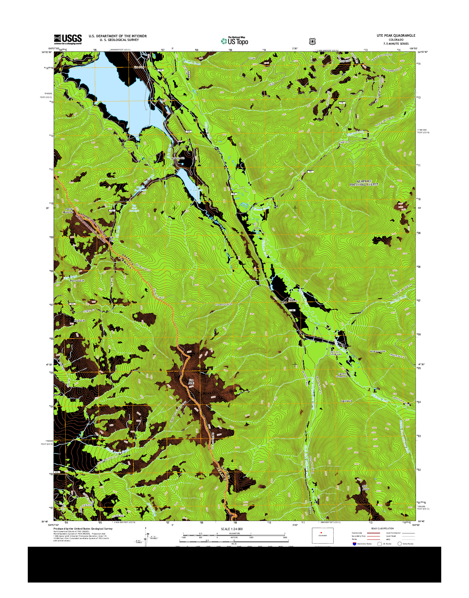 USGS US TOPO 7.5-MINUTE MAP FOR UTE PEAK, CO 2013