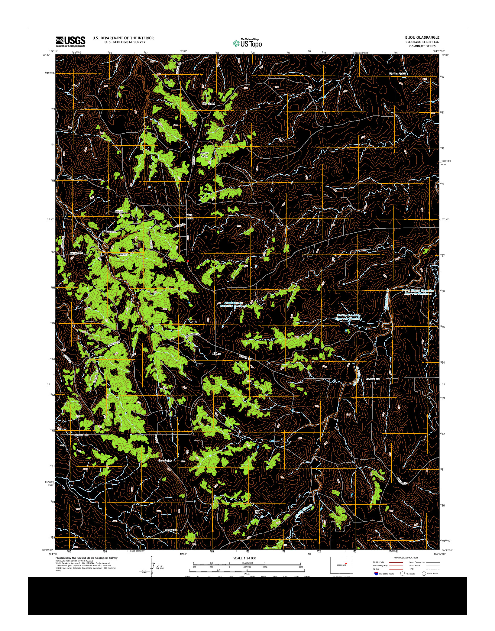 USGS US TOPO 7.5-MINUTE MAP FOR BIJOU, CO 2013