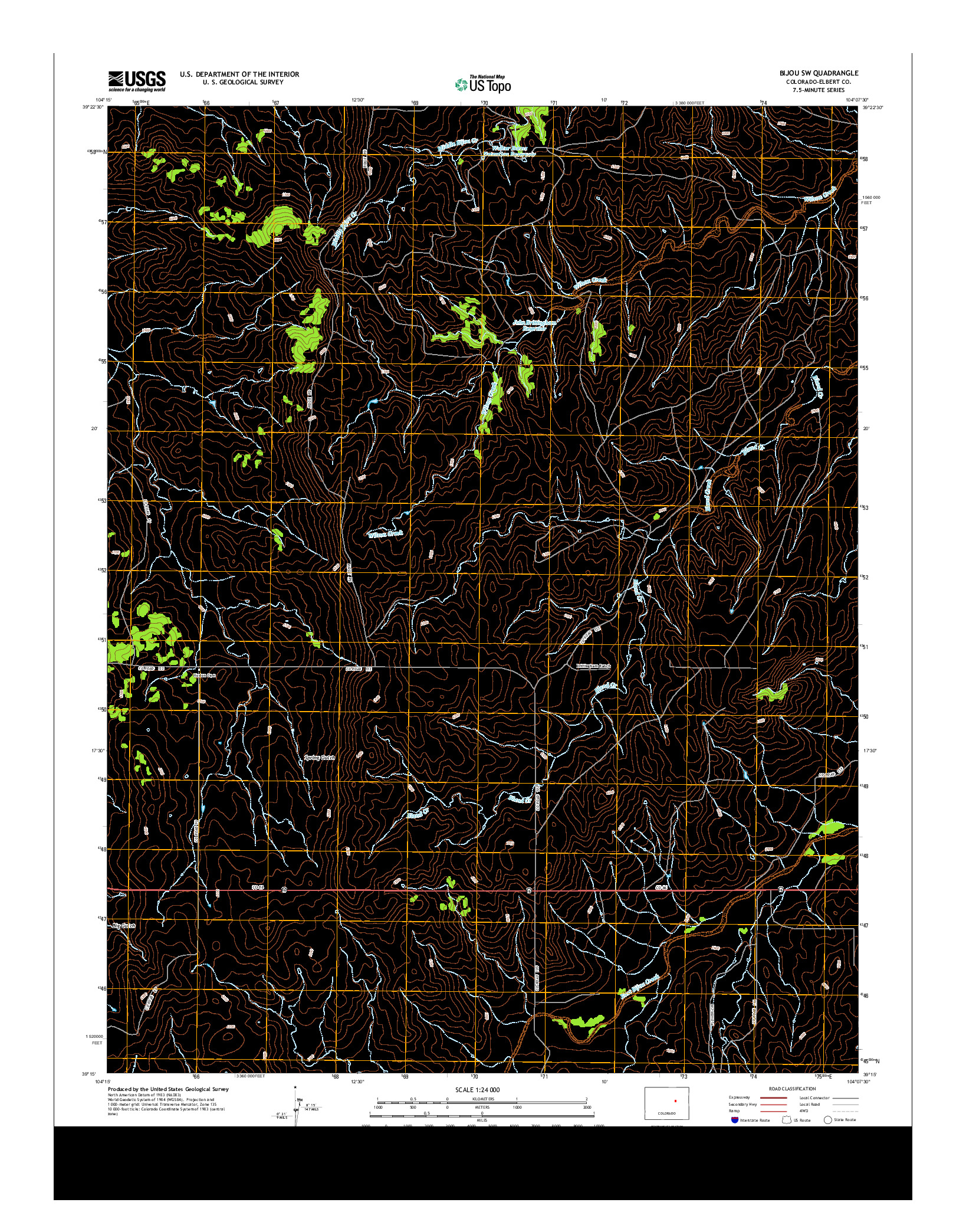 USGS US TOPO 7.5-MINUTE MAP FOR BIJOU SW, CO 2013