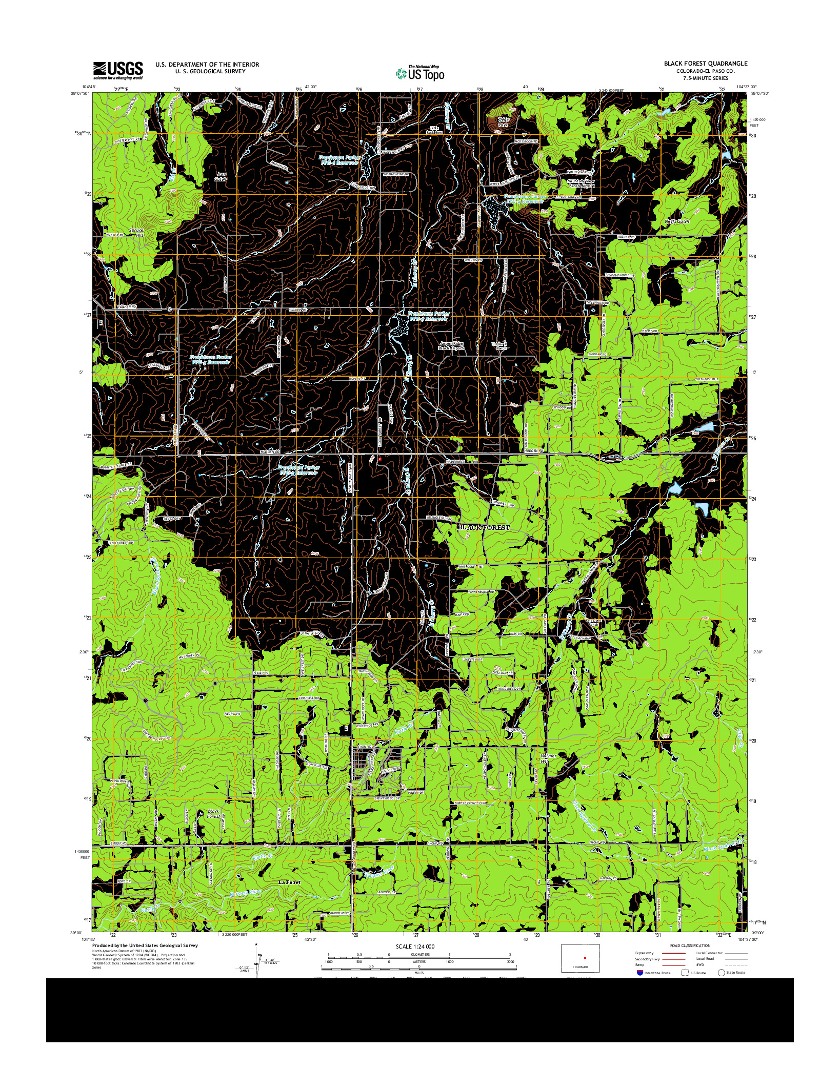 USGS US TOPO 7.5-MINUTE MAP FOR BLACK FOREST, CO 2013