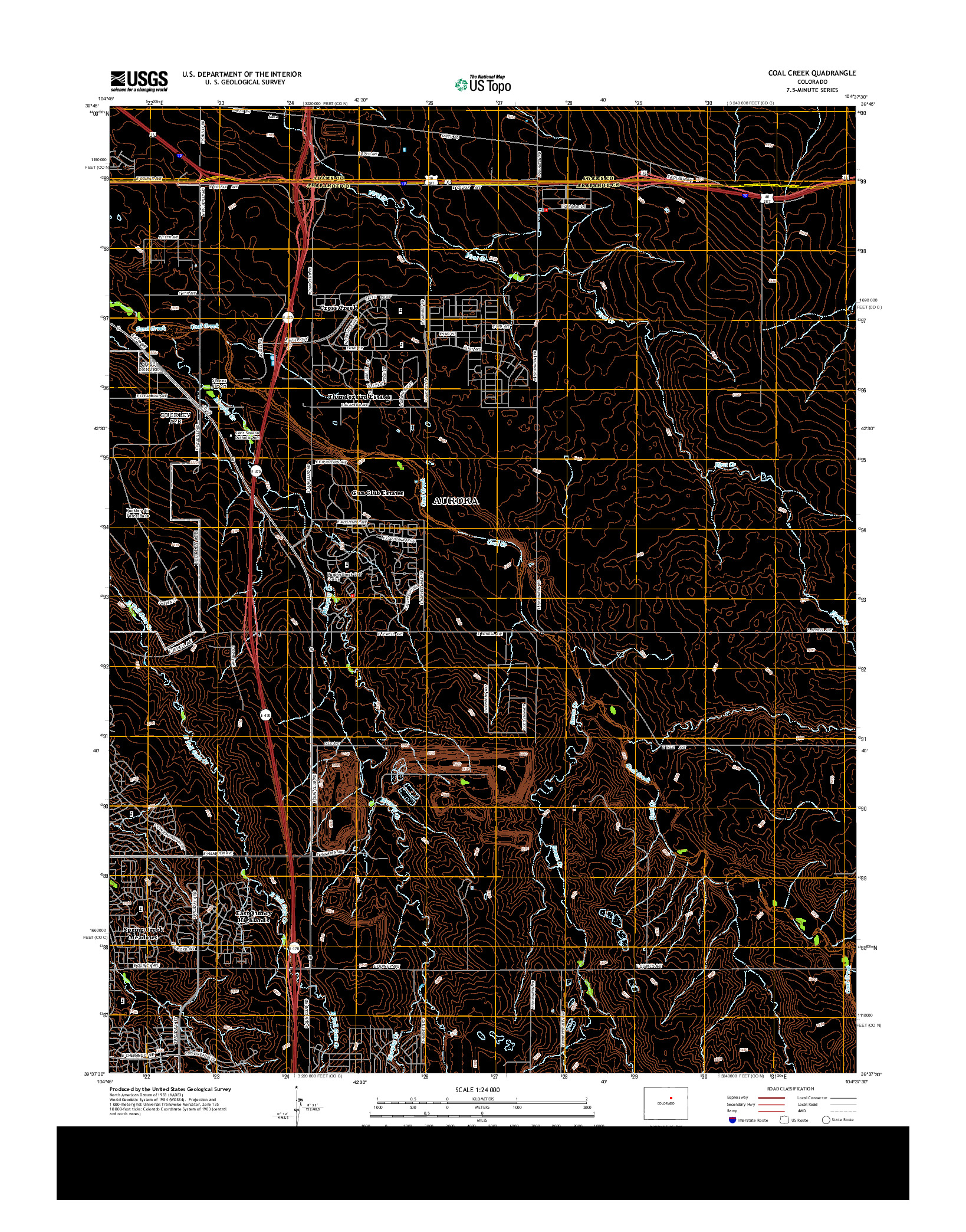 USGS US TOPO 7.5-MINUTE MAP FOR COAL CREEK, CO 2013
