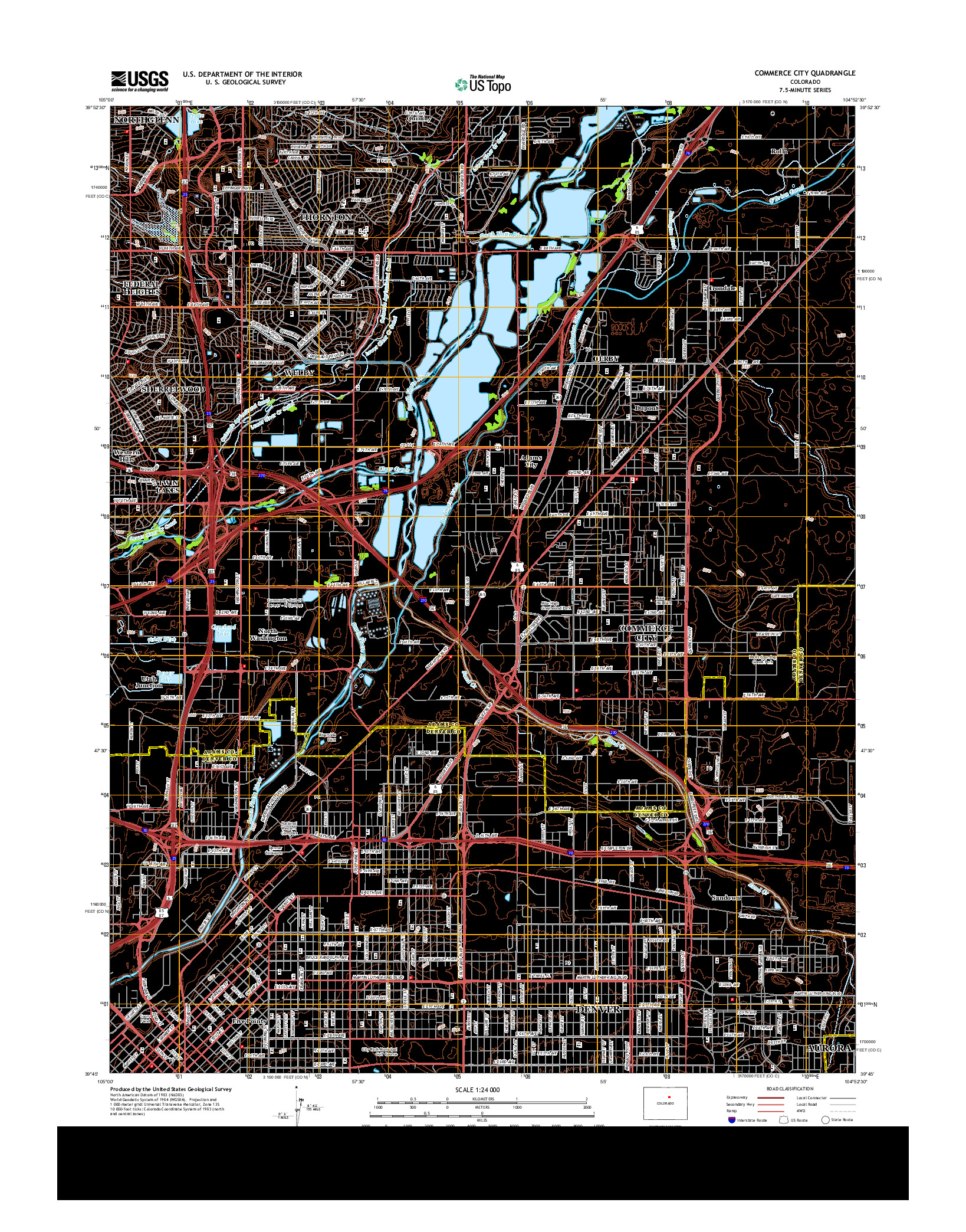 USGS US TOPO 7.5-MINUTE MAP FOR COMMERCE CITY, CO 2013