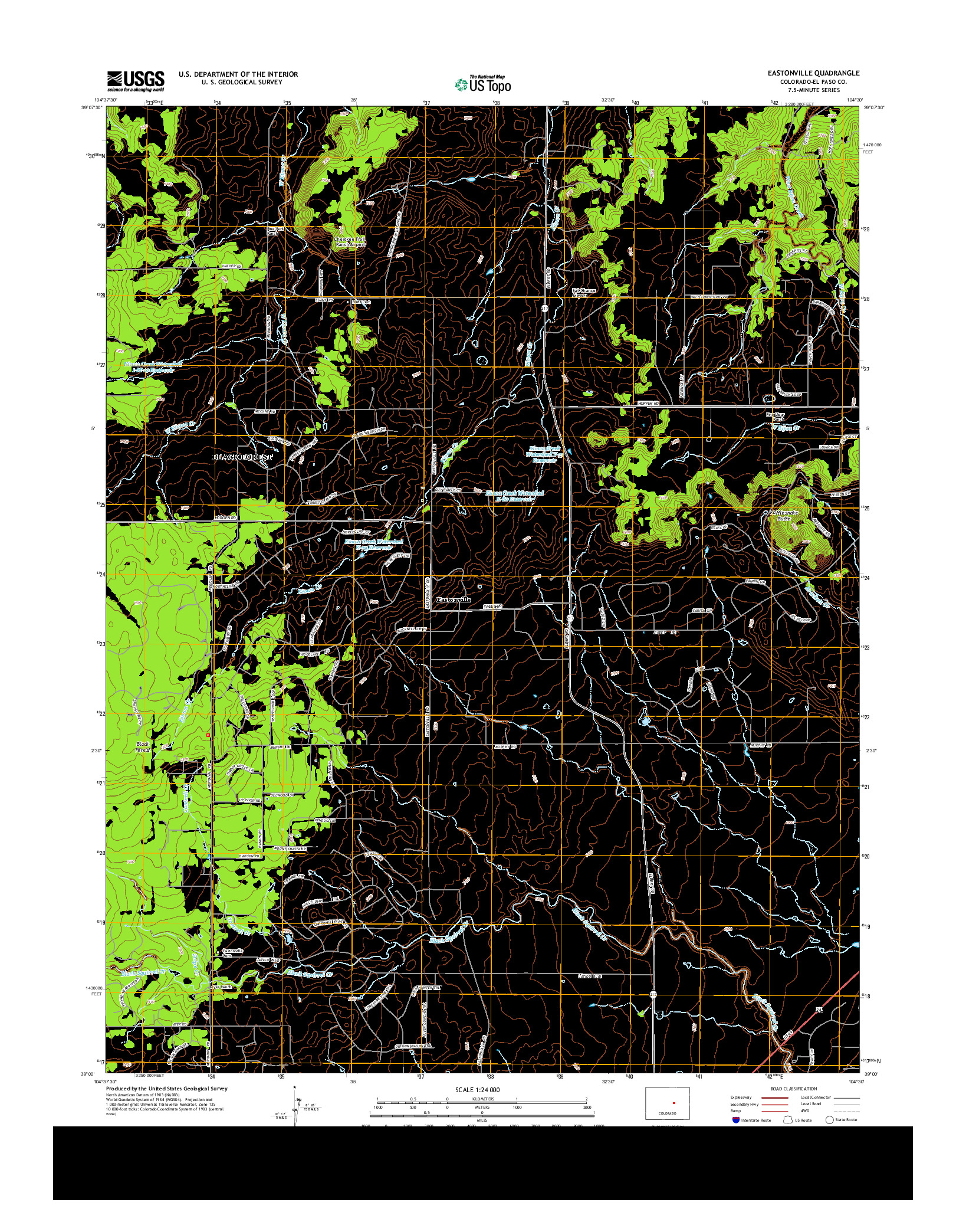 USGS US TOPO 7.5-MINUTE MAP FOR EASTONVILLE, CO 2013