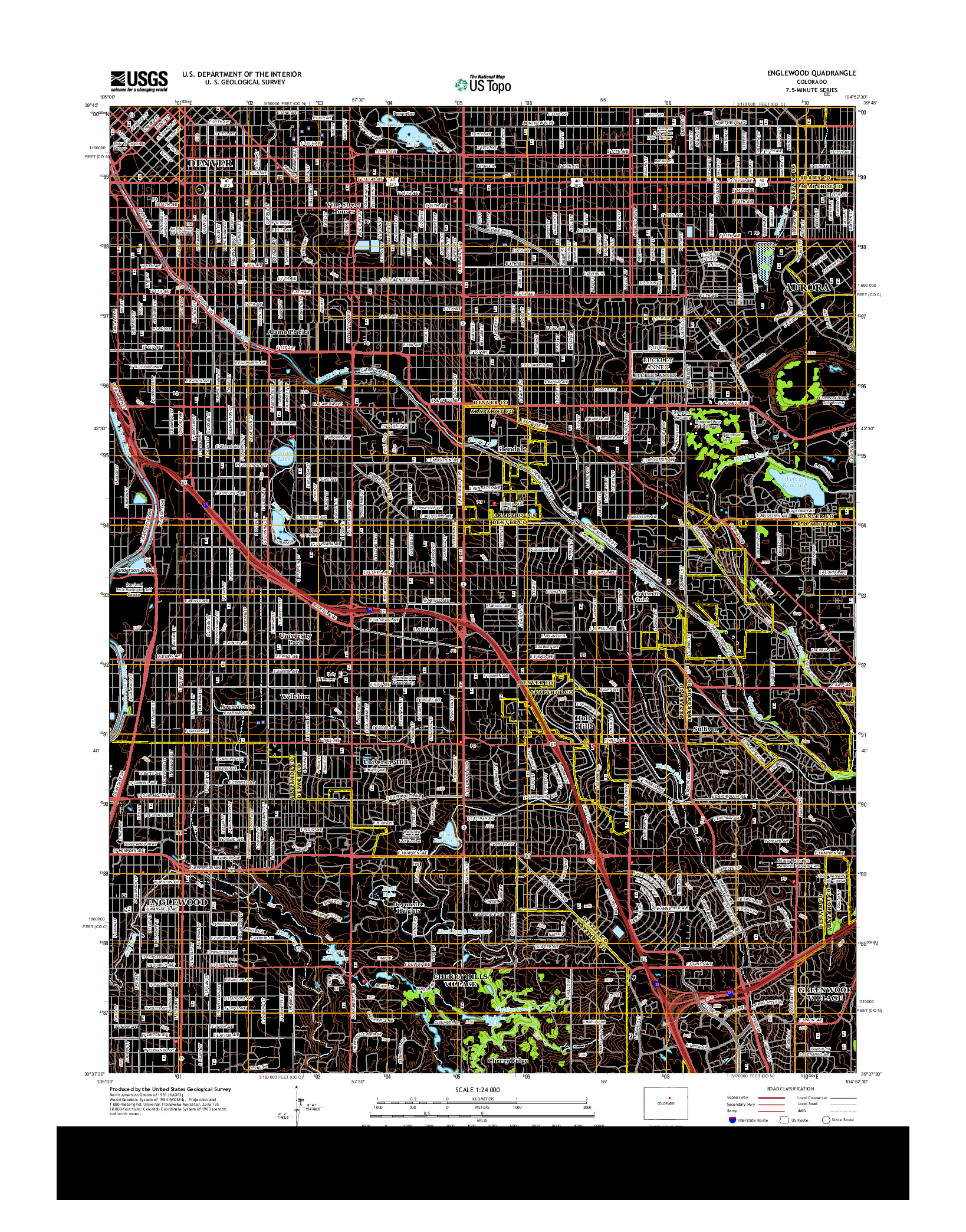 USGS US TOPO 7.5-MINUTE MAP FOR ENGLEWOOD, CO 2013