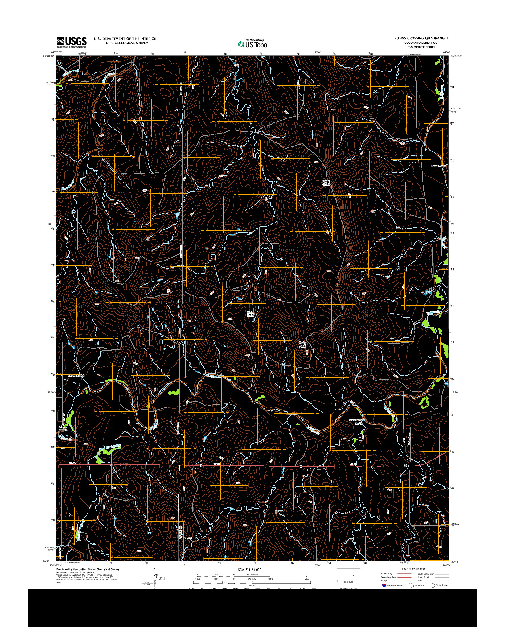 USGS US TOPO 7.5-MINUTE MAP FOR KUHNS CROSSING, CO 2013