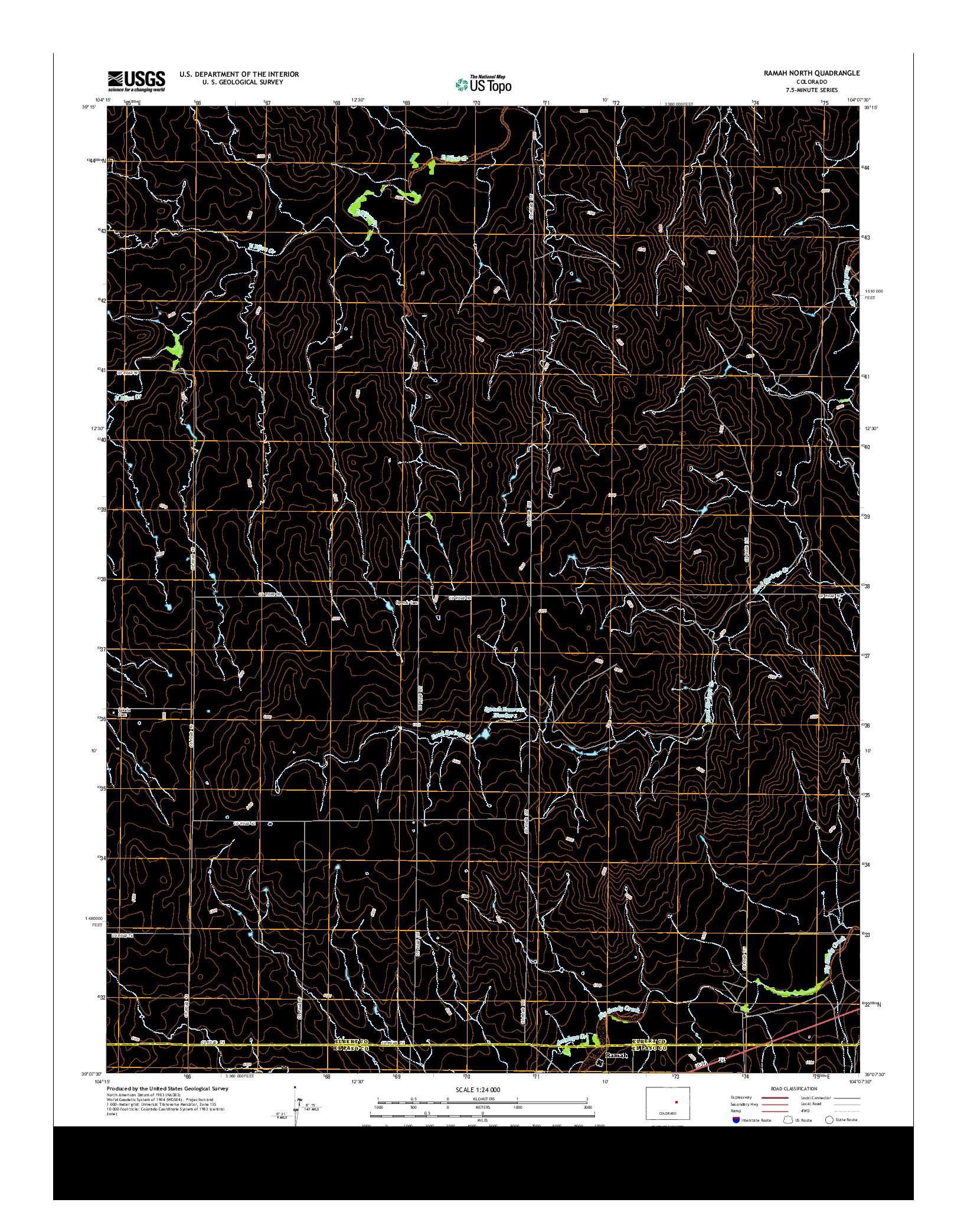 USGS US TOPO 7.5-MINUTE MAP FOR RAMAH NORTH, CO 2013
