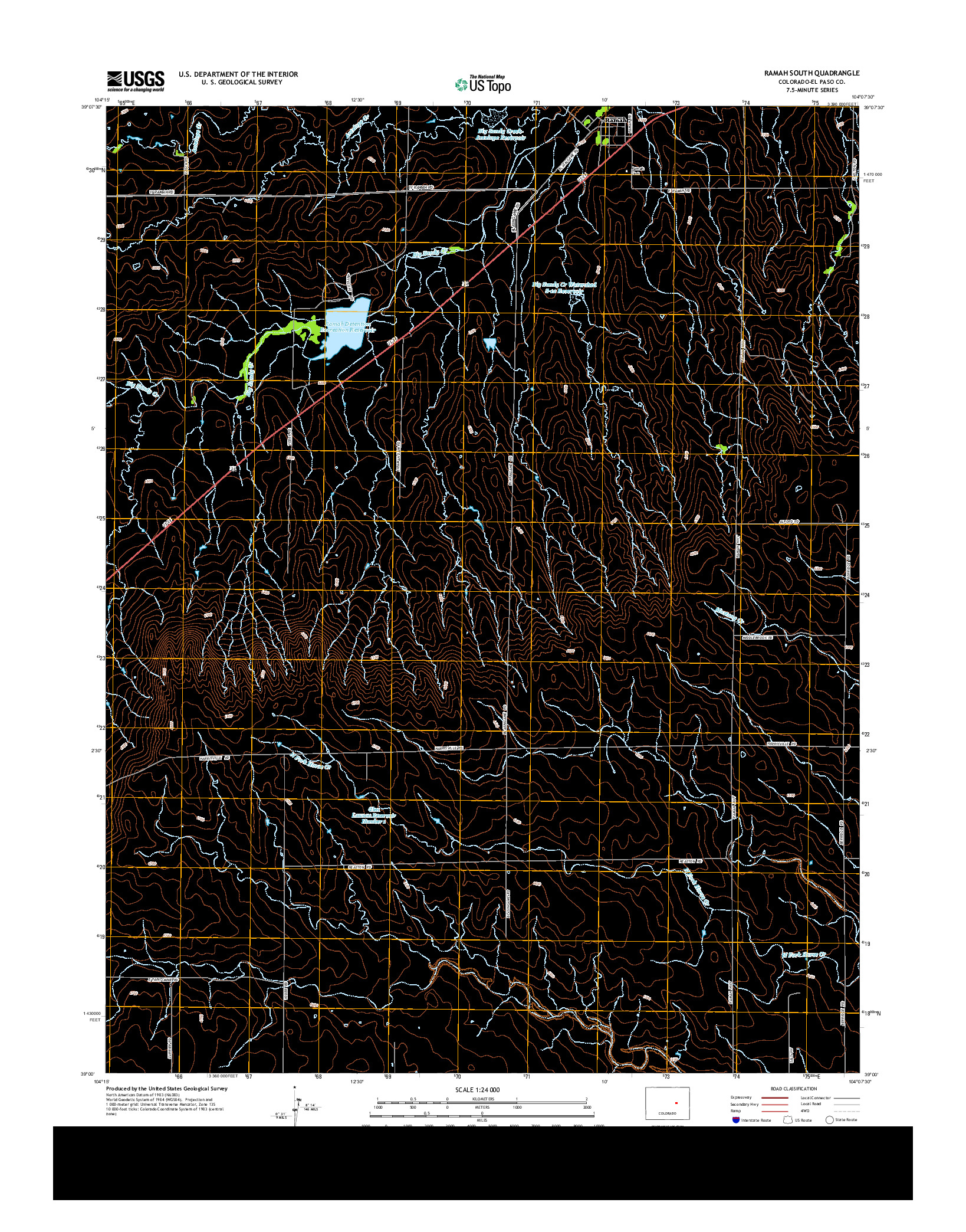 USGS US TOPO 7.5-MINUTE MAP FOR RAMAH SOUTH, CO 2013