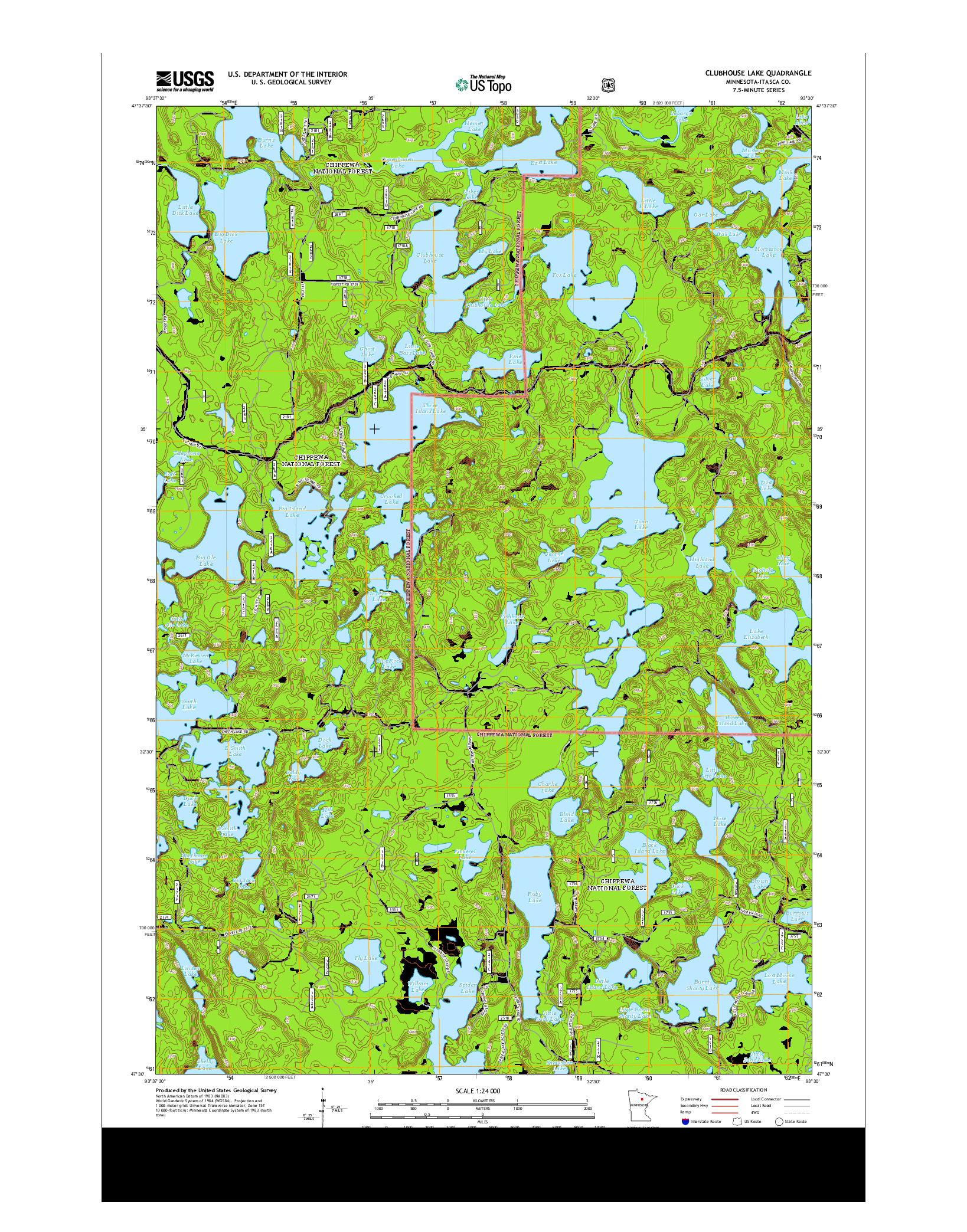 USGS US TOPO 7.5-MINUTE MAP FOR CLUBHOUSE LAKE, MN 2013
