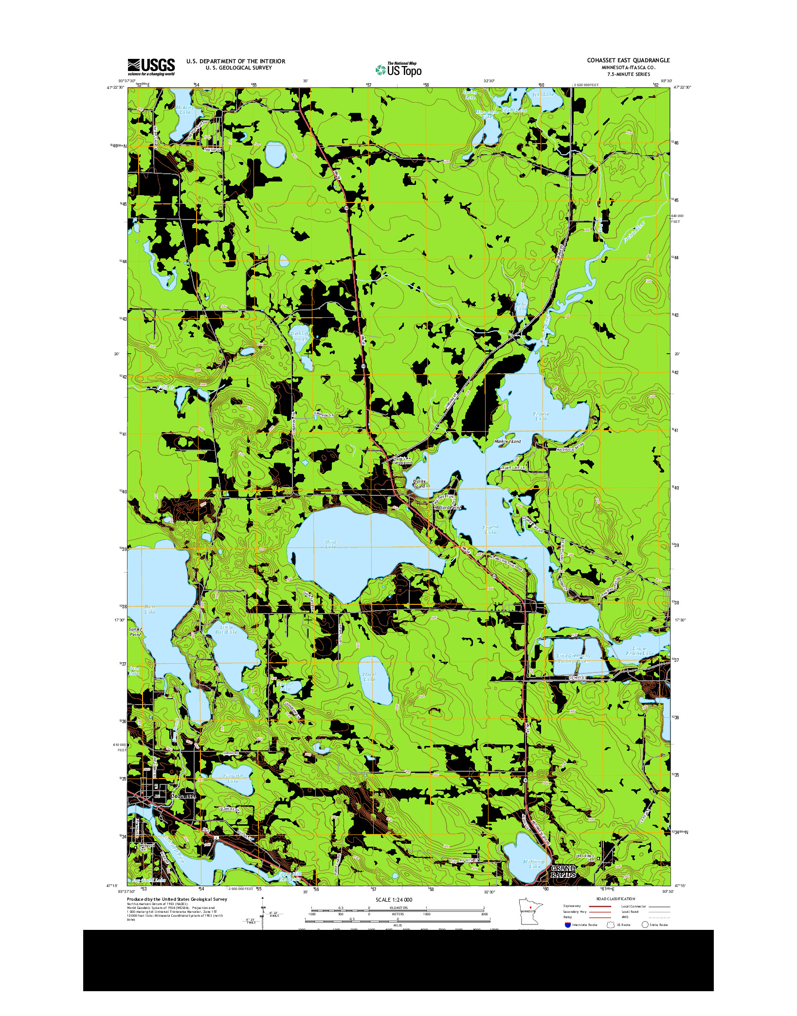 USGS US TOPO 7.5-MINUTE MAP FOR COHASSET EAST, MN 2013