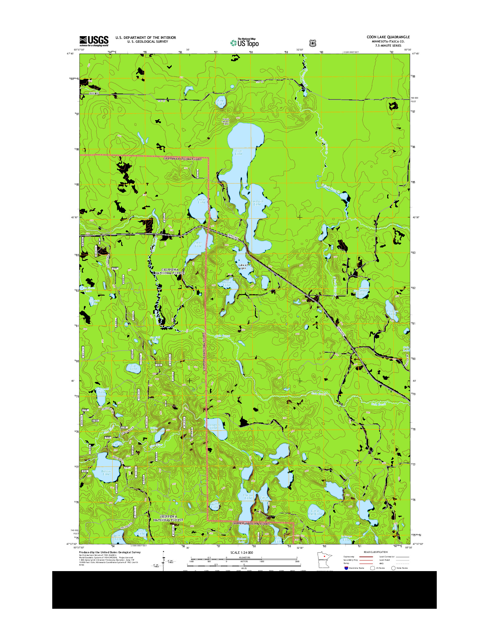 USGS US TOPO 7.5-MINUTE MAP FOR COON LAKE, MN 2013