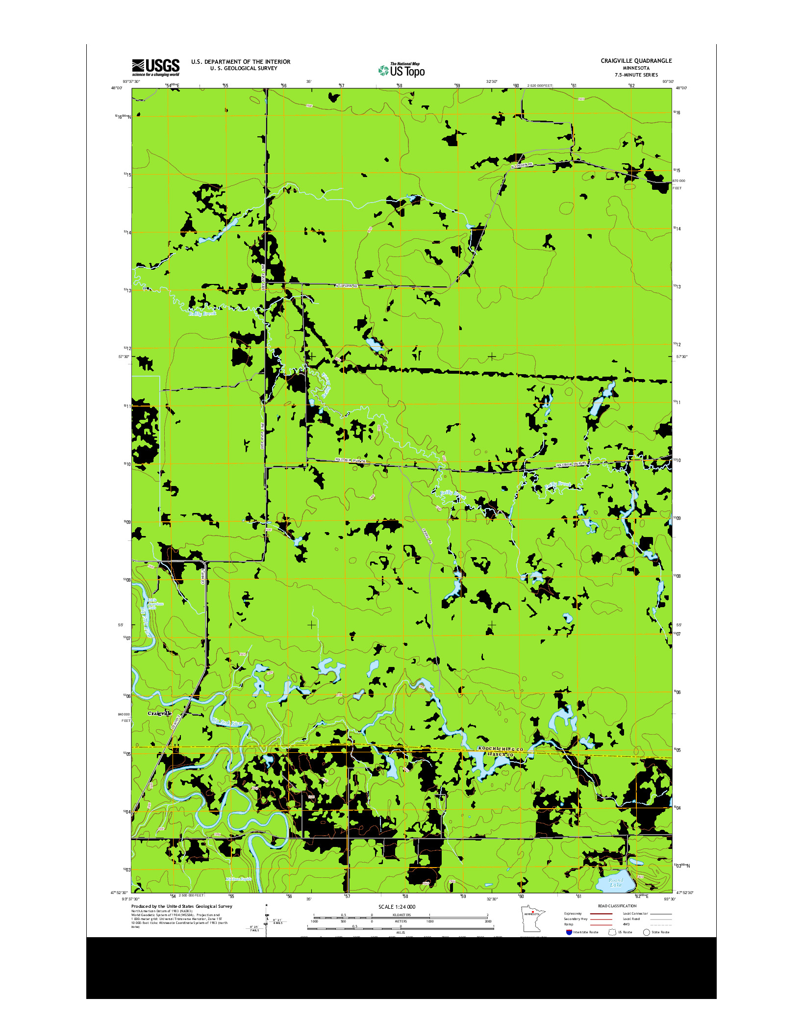 USGS US TOPO 7.5-MINUTE MAP FOR CRAIGVILLE, MN 2013