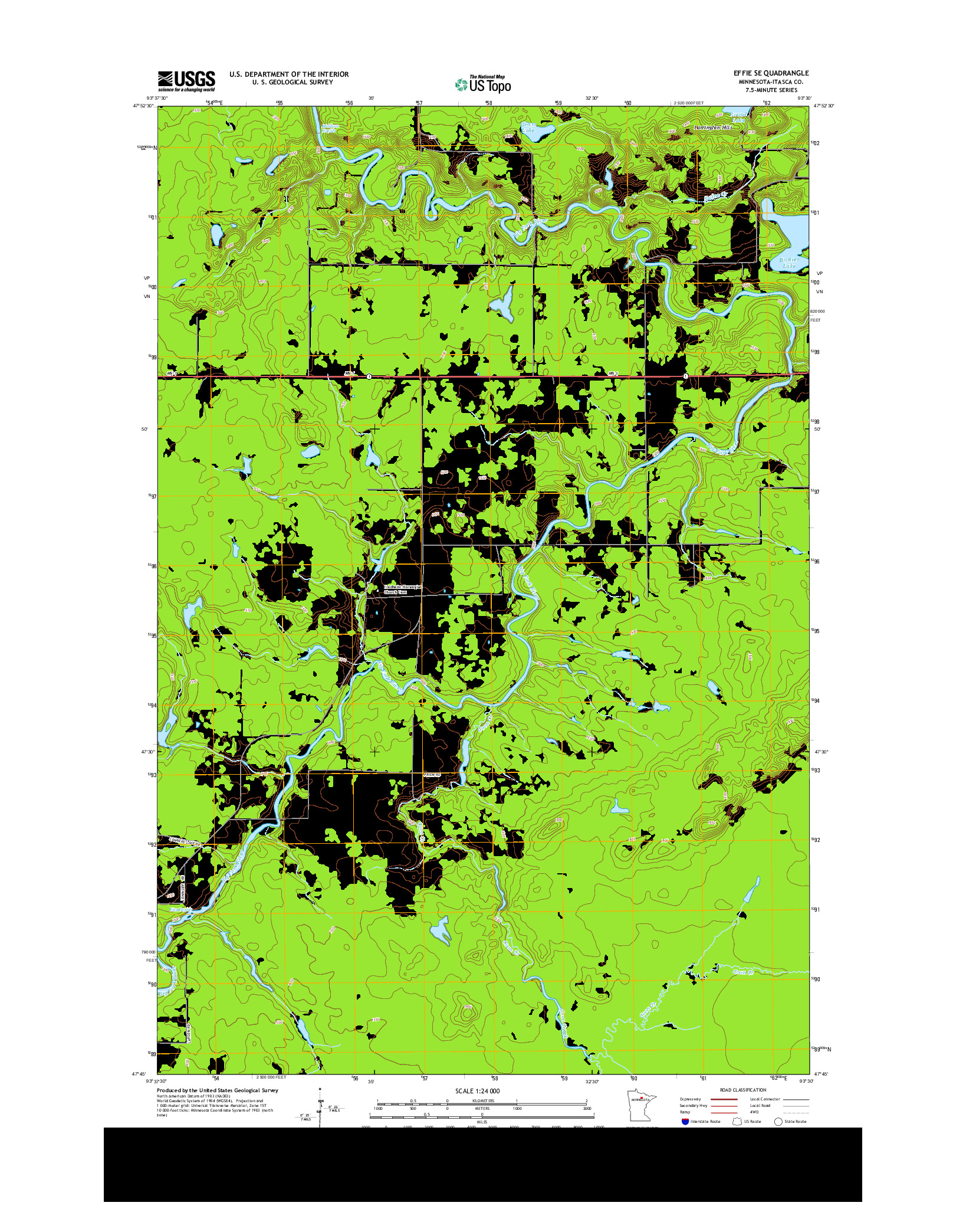 USGS US TOPO 7.5-MINUTE MAP FOR EFFIE SE, MN 2013