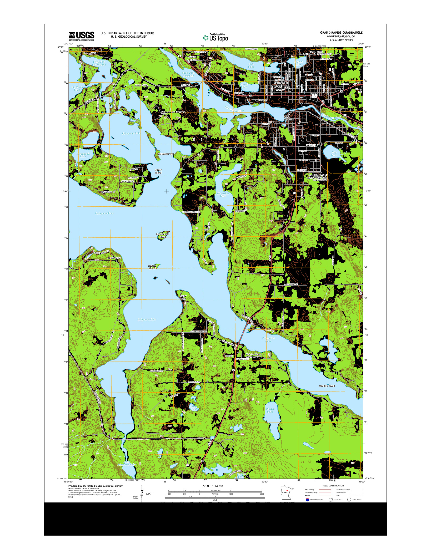 USGS US TOPO 7.5-MINUTE MAP FOR GRAND RAPIDS, MN 2013