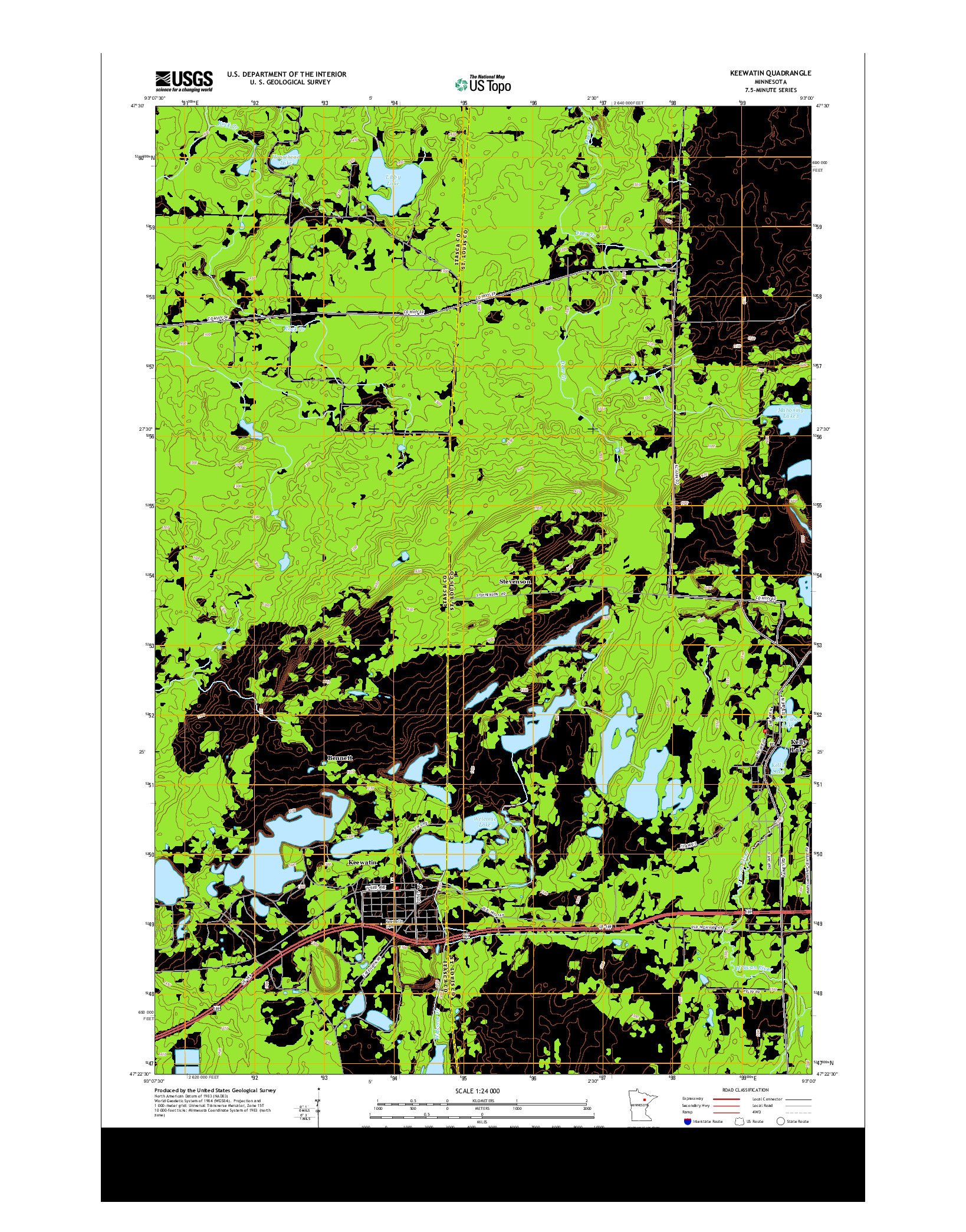 USGS US TOPO 7.5-MINUTE MAP FOR KEEWATIN, MN 2013