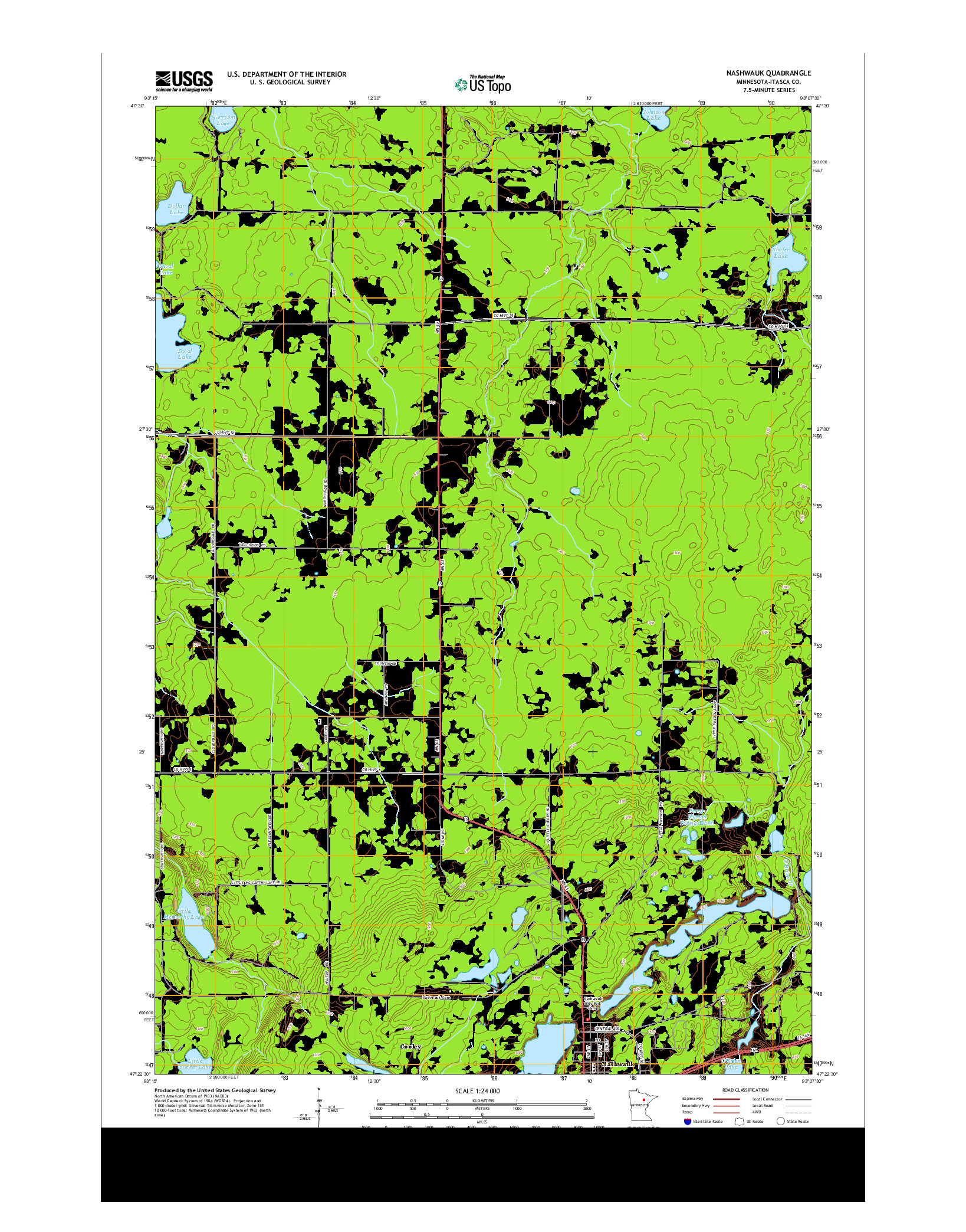 USGS US TOPO 7.5-MINUTE MAP FOR NASHWAUK, MN 2013