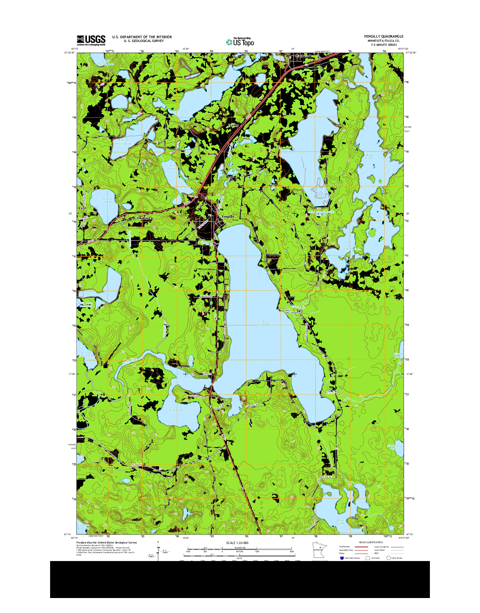 USGS US TOPO 7.5-MINUTE MAP FOR PENGILLY, MN 2013