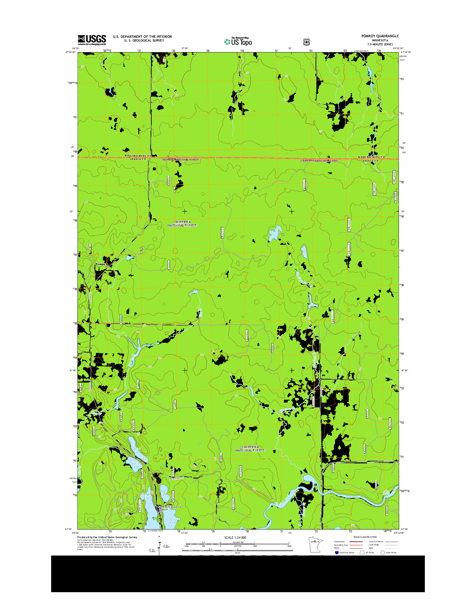 USGS US TOPO 7.5-MINUTE MAP FOR POMROY, MN 2013