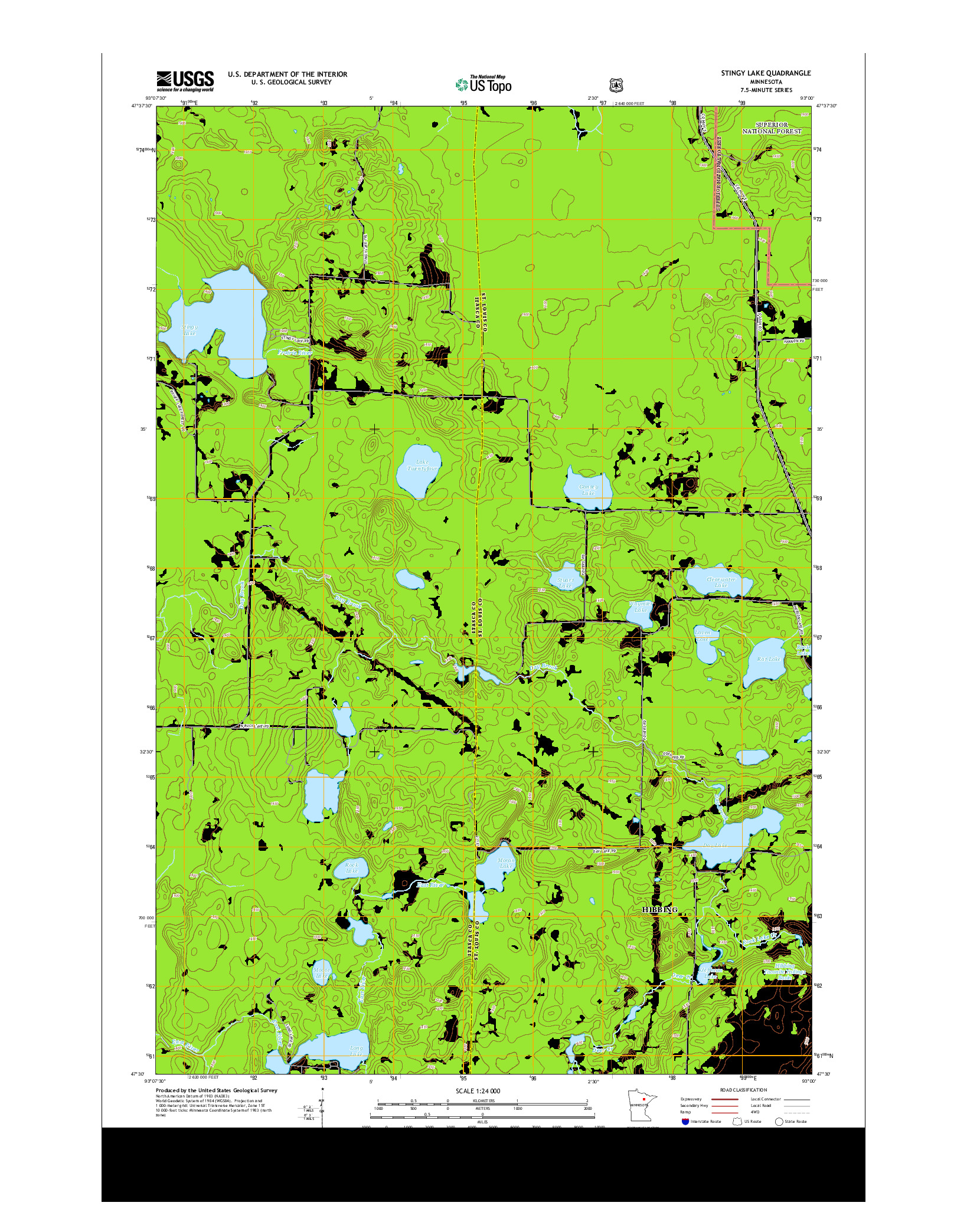 USGS US TOPO 7.5-MINUTE MAP FOR STINGY LAKE, MN 2013