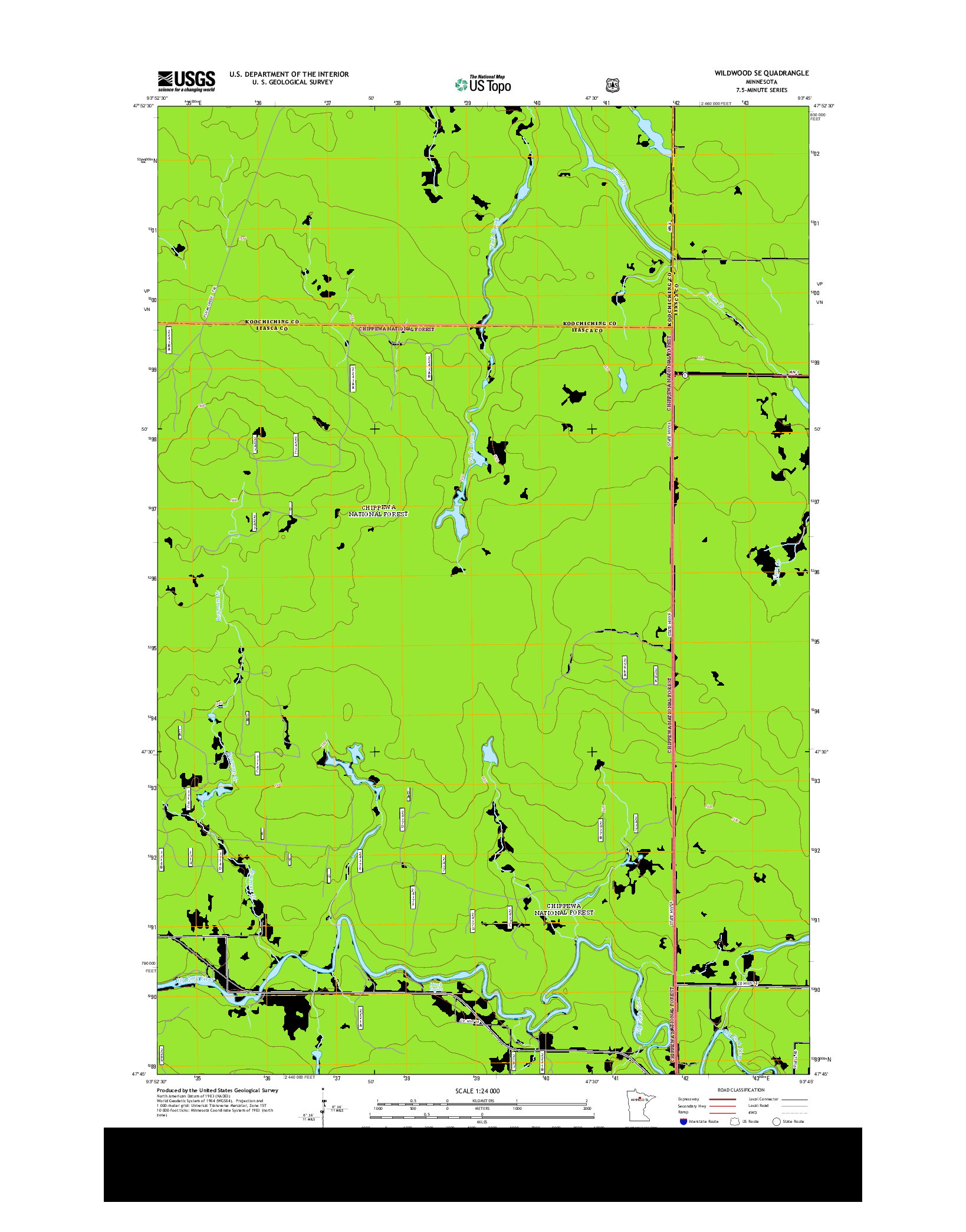 USGS US TOPO 7.5-MINUTE MAP FOR WILDWOOD SE, MN 2013