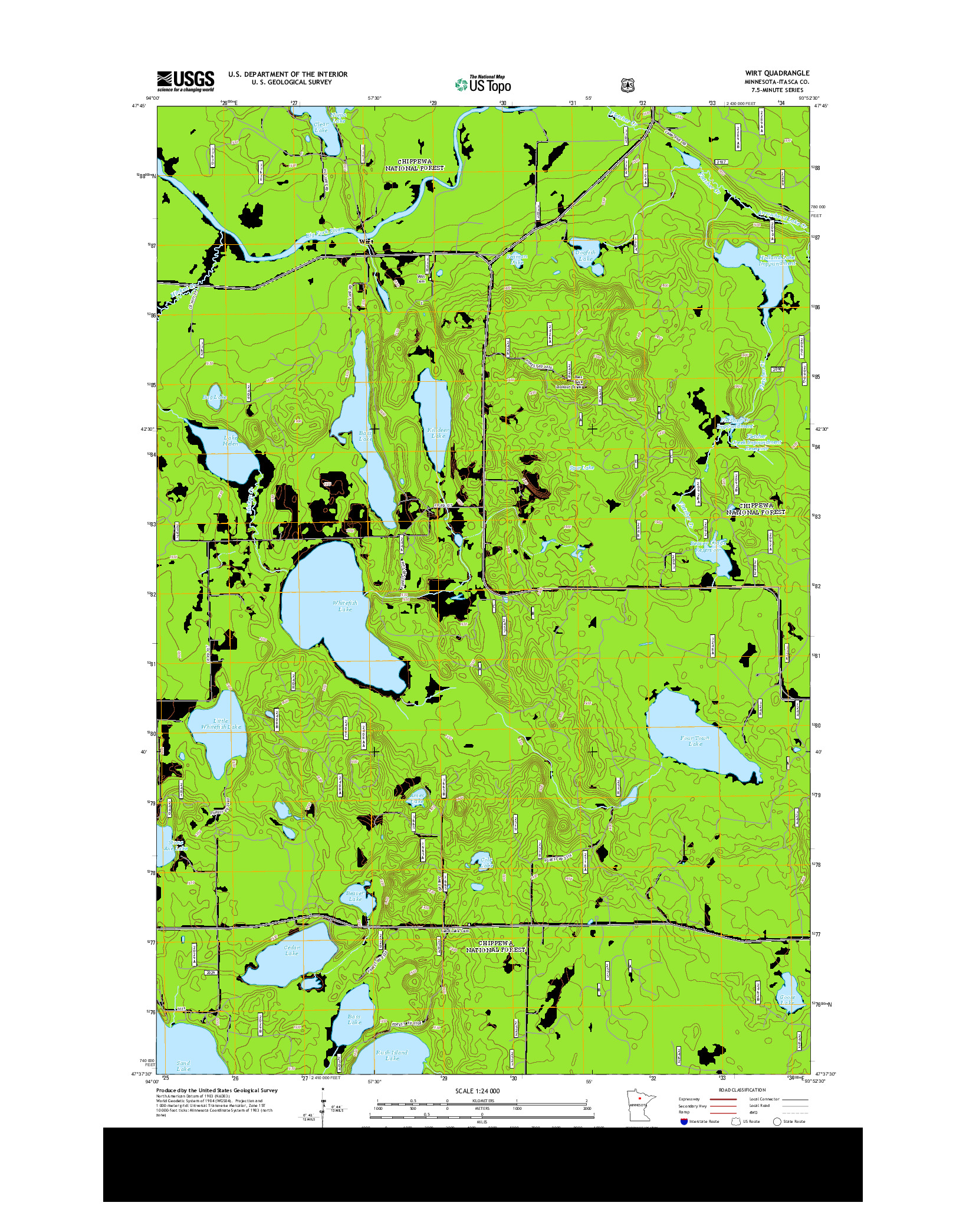 USGS US TOPO 7.5-MINUTE MAP FOR WIRT, MN 2013