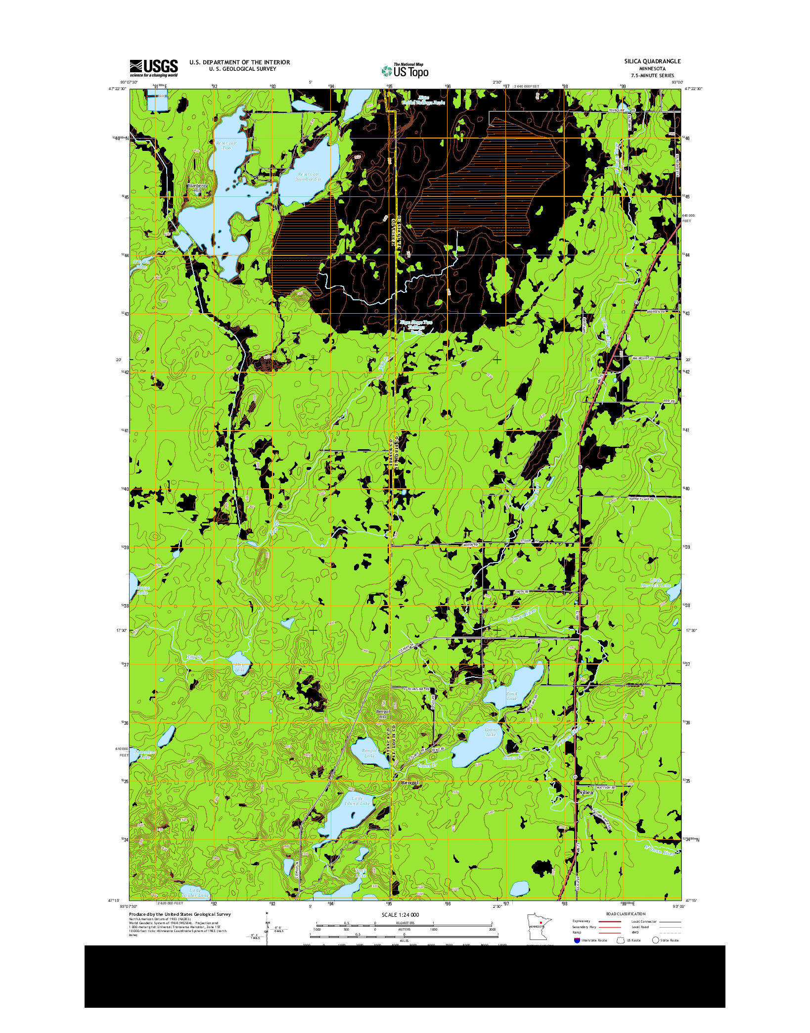 USGS US TOPO 7.5-MINUTE MAP FOR SILICA, MN 2013