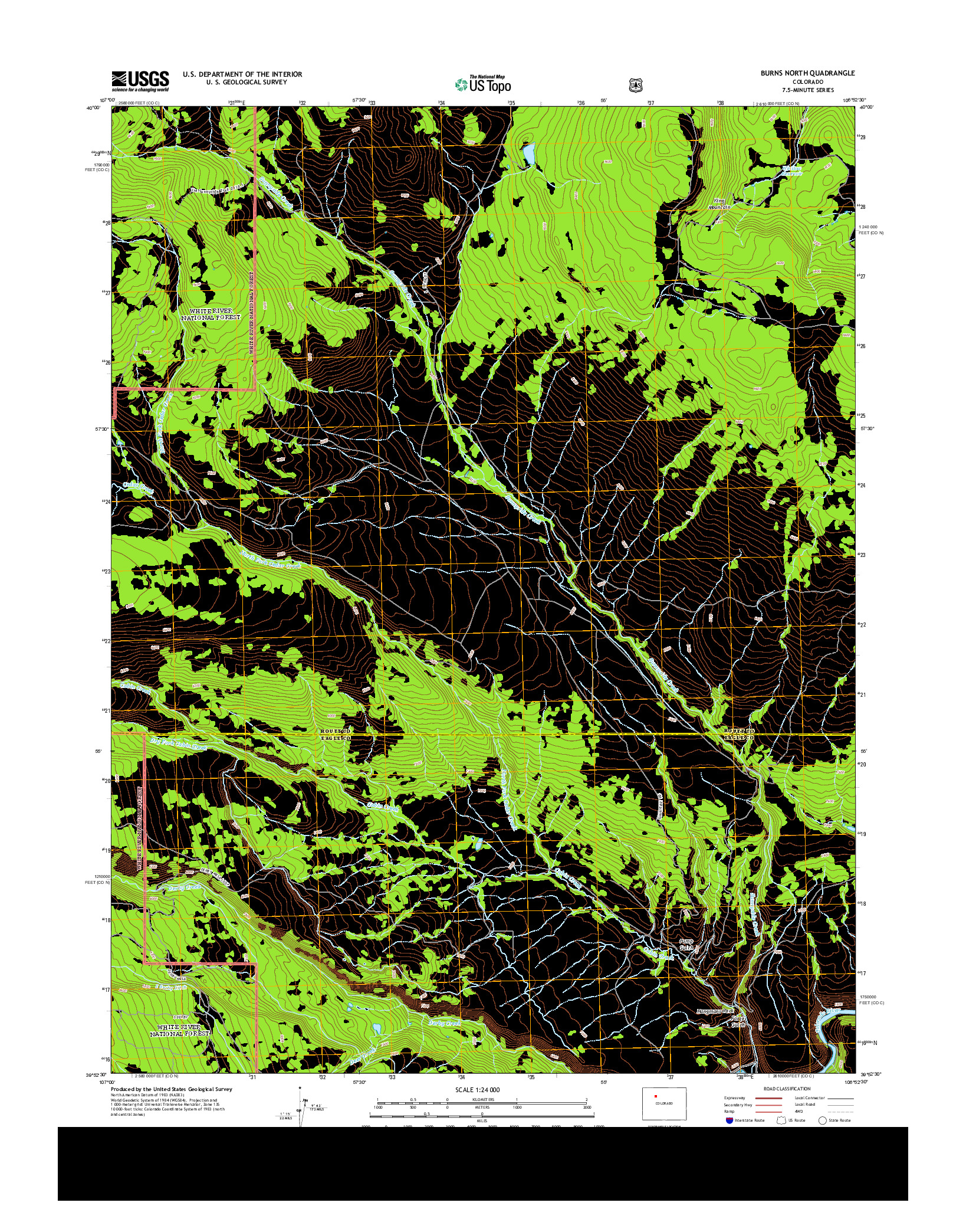 USGS US TOPO 7.5-MINUTE MAP FOR BURNS NORTH, CO 2013