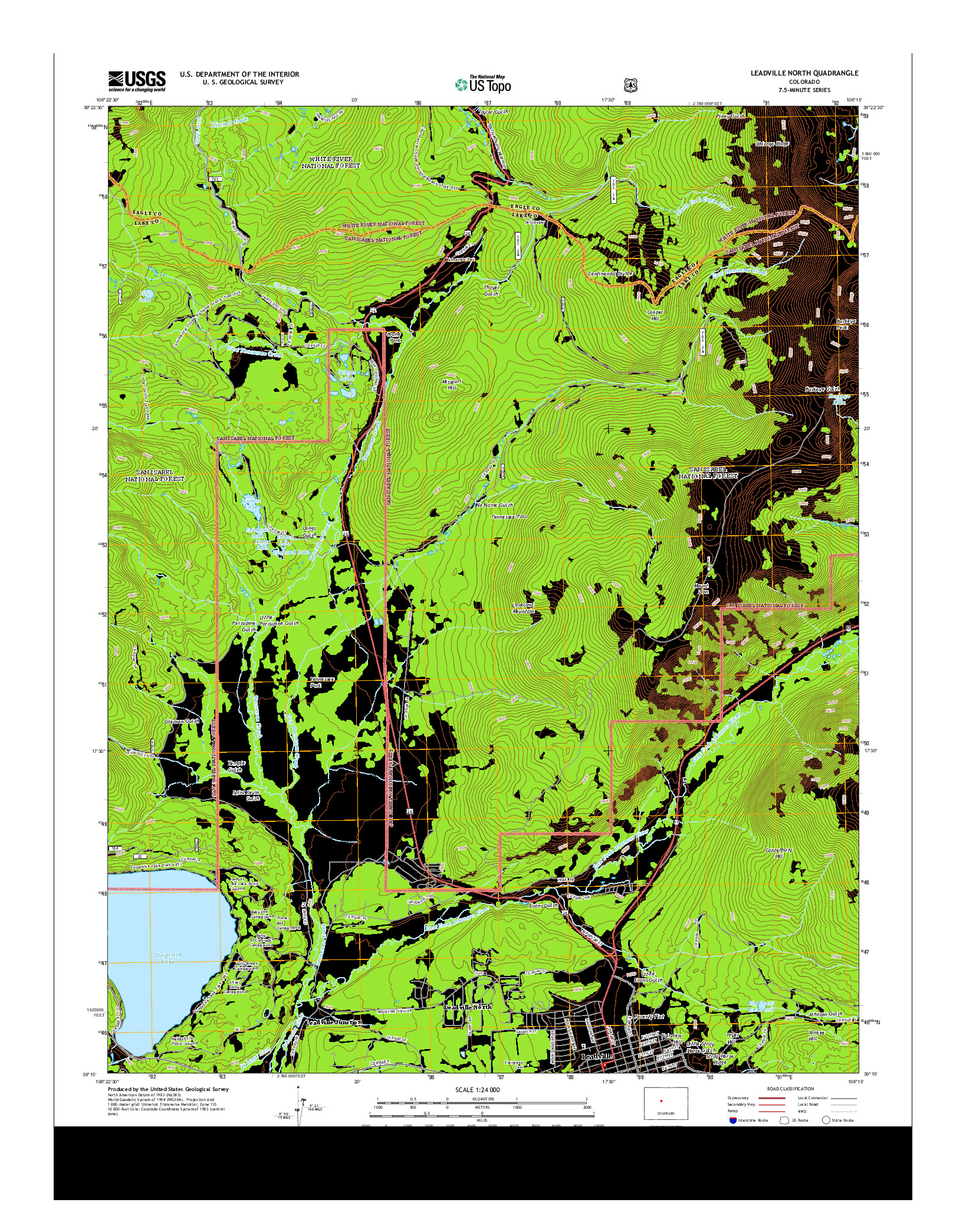 USGS US TOPO 7.5-MINUTE MAP FOR LEADVILLE NORTH, CO 2013