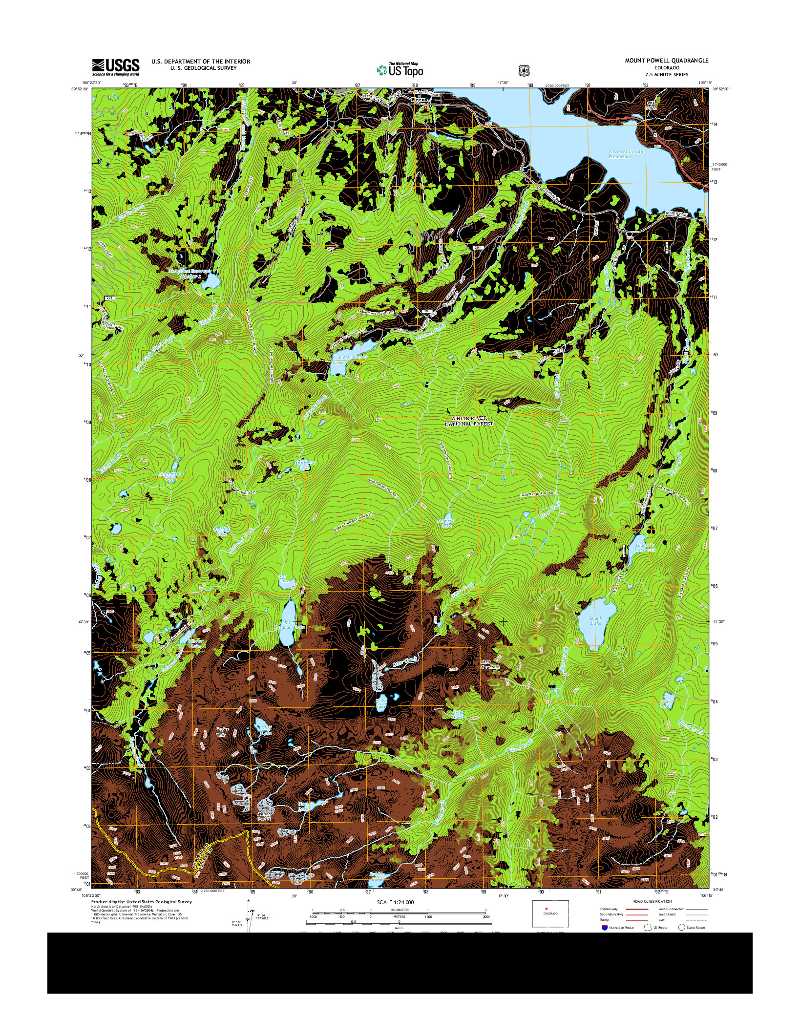 USGS US TOPO 7.5-MINUTE MAP FOR MOUNT POWELL, CO 2013