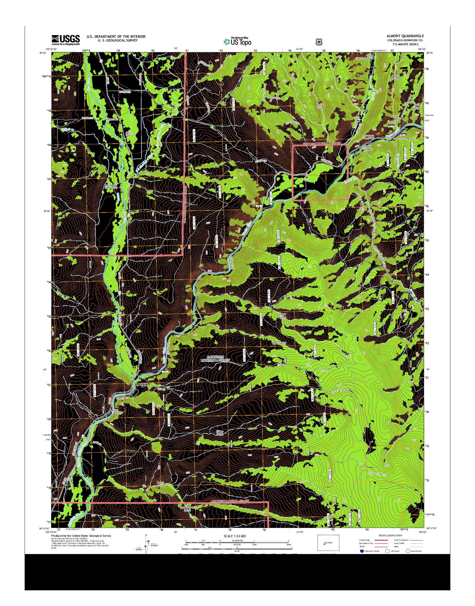 USGS US TOPO 7.5-MINUTE MAP FOR ALMONT, CO 2013