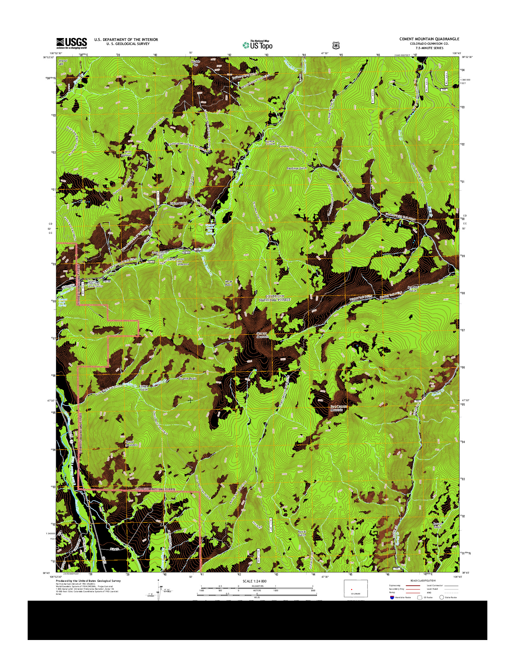 USGS US TOPO 7.5-MINUTE MAP FOR CEMENT MOUNTAIN, CO 2013