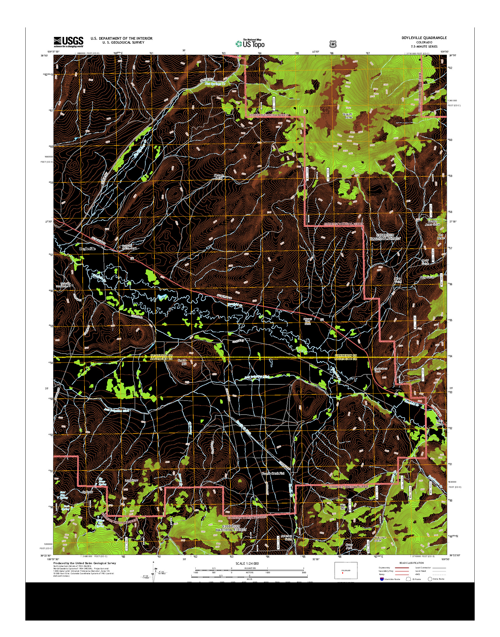 USGS US TOPO 7.5-MINUTE MAP FOR DOYLEVILLE, CO 2013