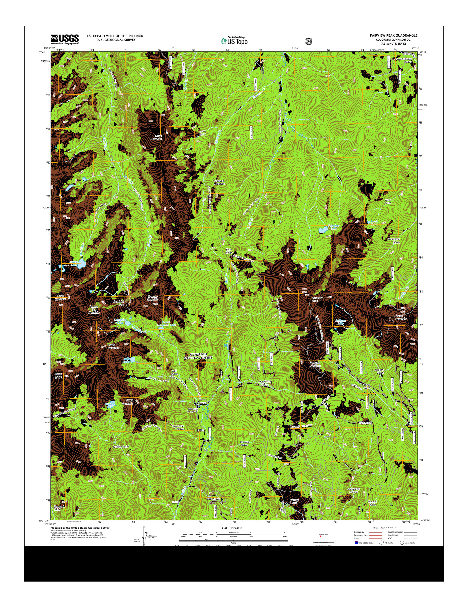 USGS US TOPO 7.5-MINUTE MAP FOR FAIRVIEW PEAK, CO 2013