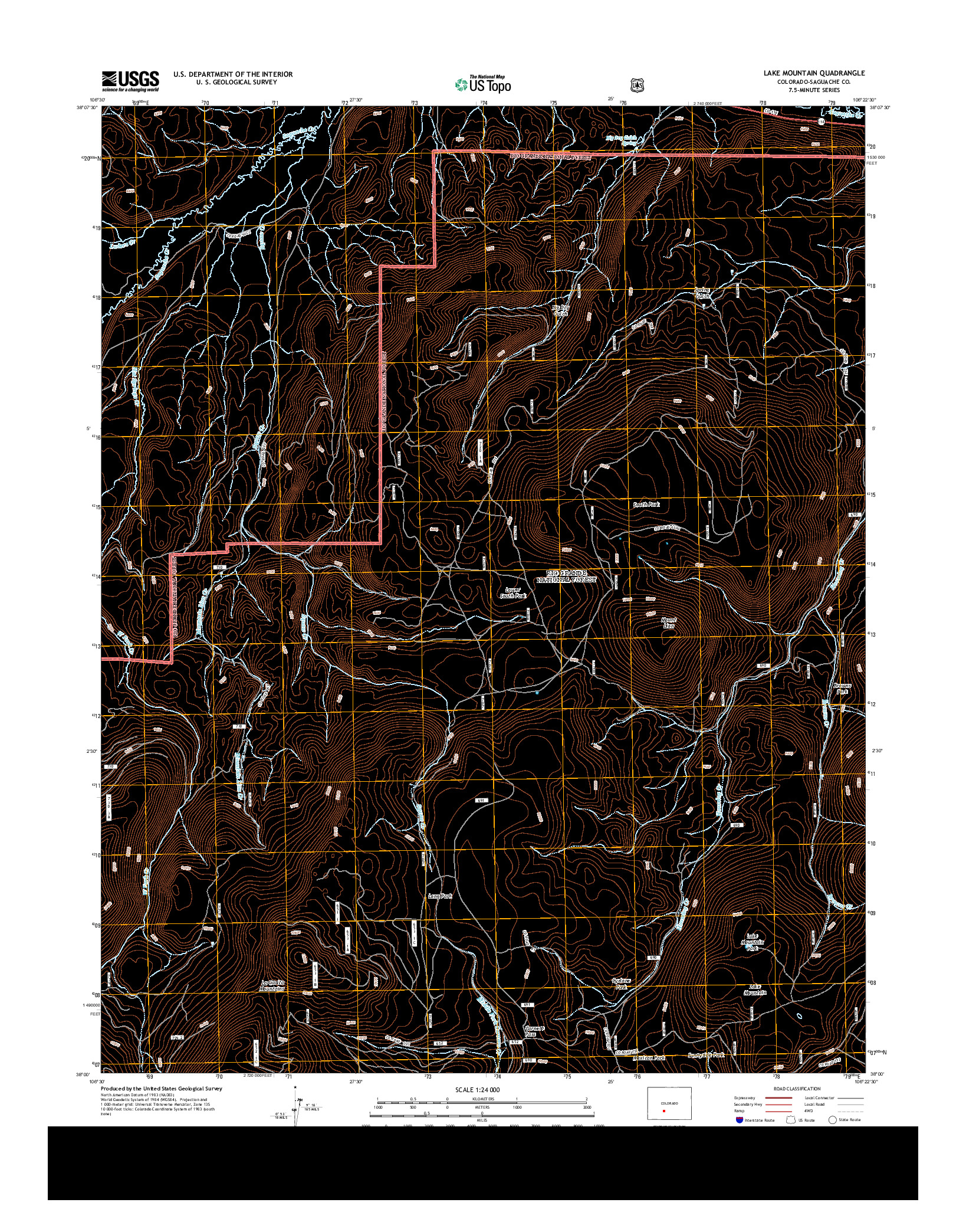 USGS US TOPO 7.5-MINUTE MAP FOR LAKE MOUNTAIN, CO 2013