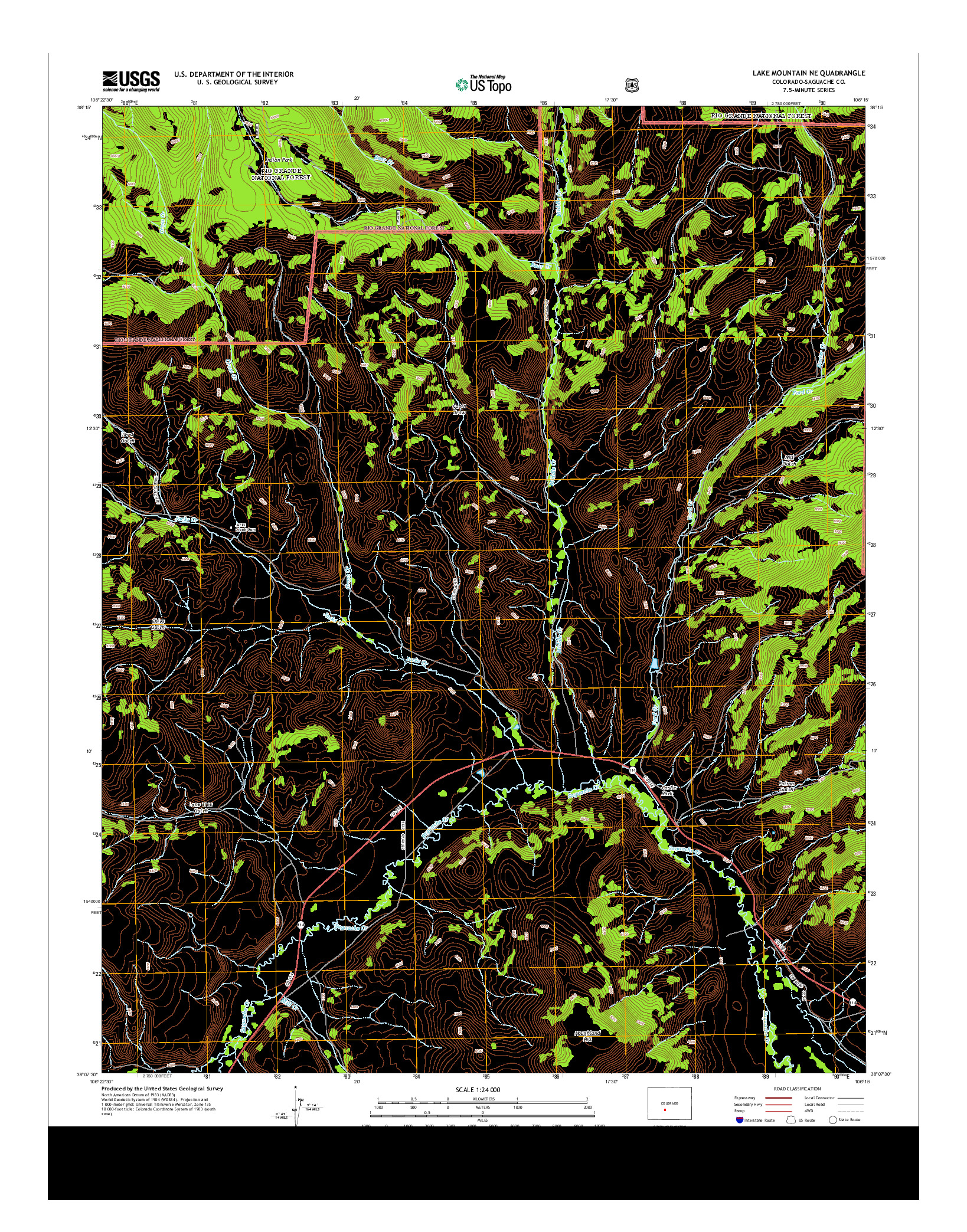 USGS US TOPO 7.5-MINUTE MAP FOR LAKE MOUNTAIN NE, CO 2013
