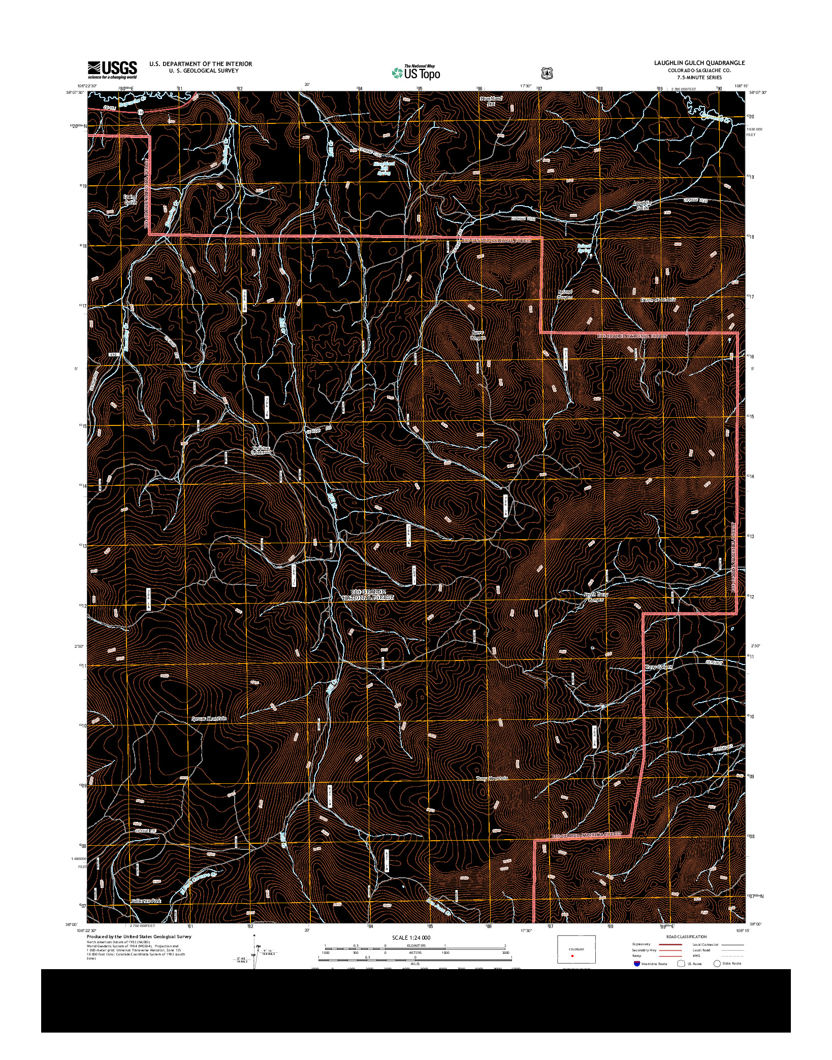 USGS US TOPO 7.5-MINUTE MAP FOR LAUGHLIN GULCH, CO 2013