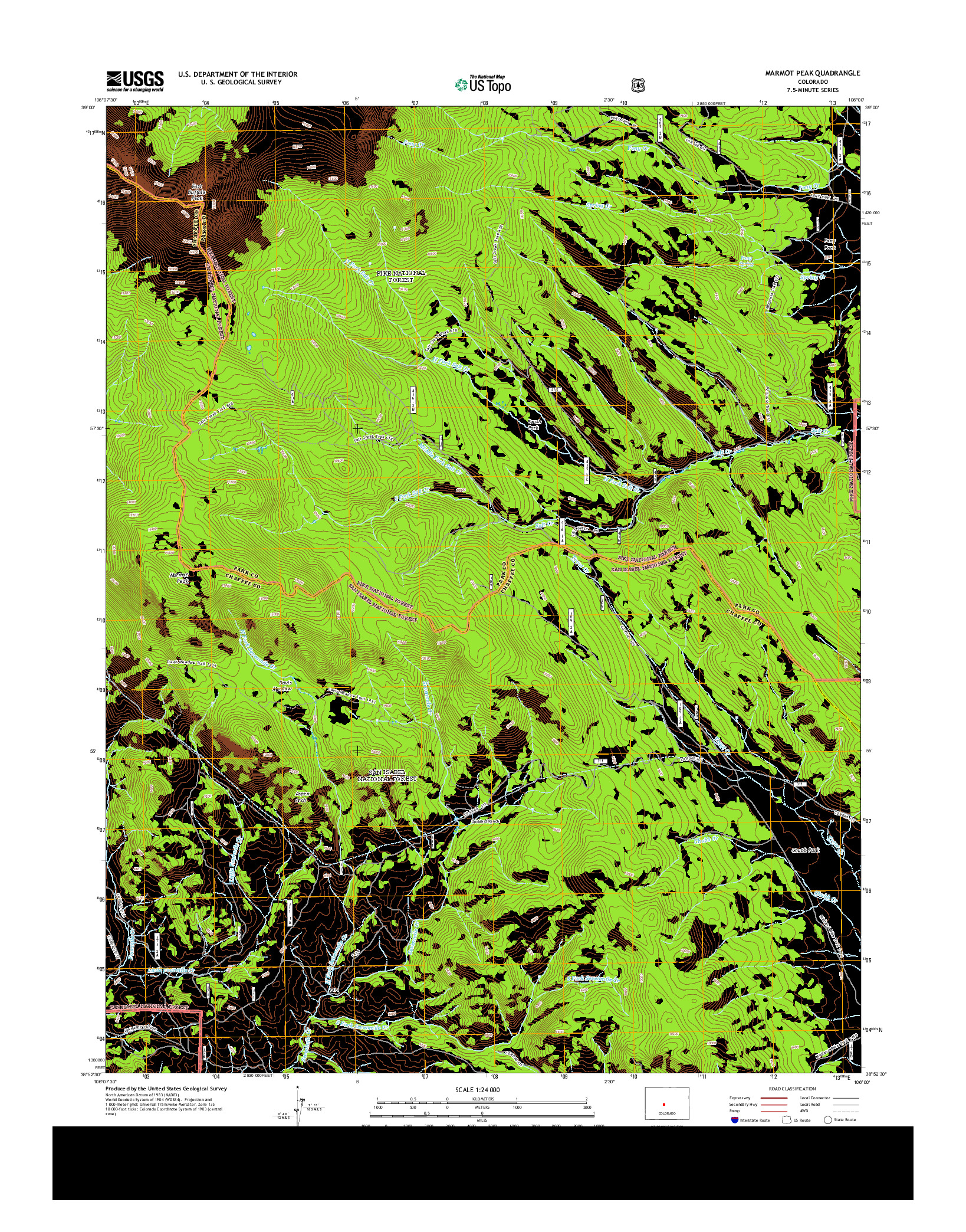 USGS US TOPO 7.5-MINUTE MAP FOR MARMOT PEAK, CO 2013