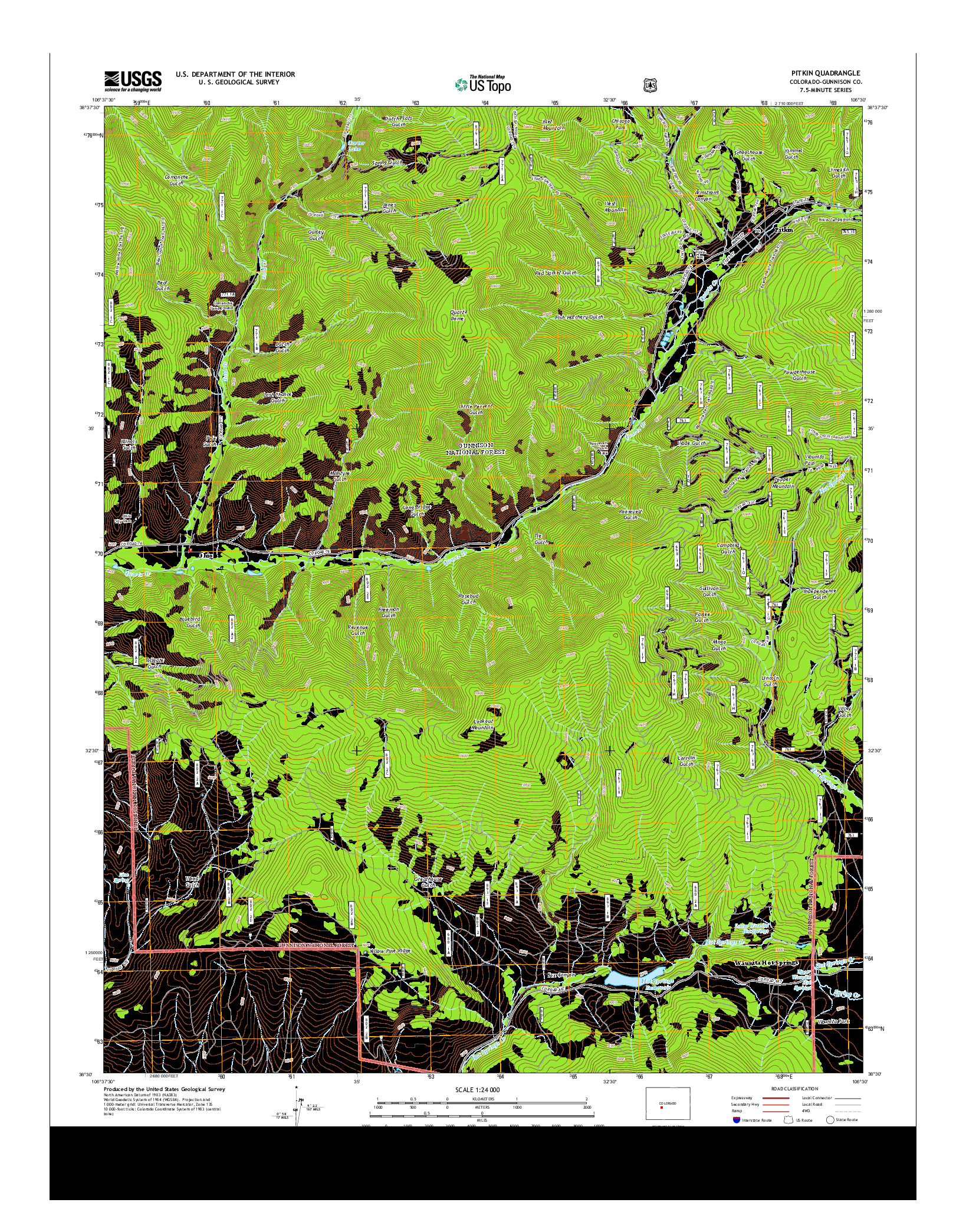 USGS US TOPO 7.5-MINUTE MAP FOR PITKIN, CO 2013