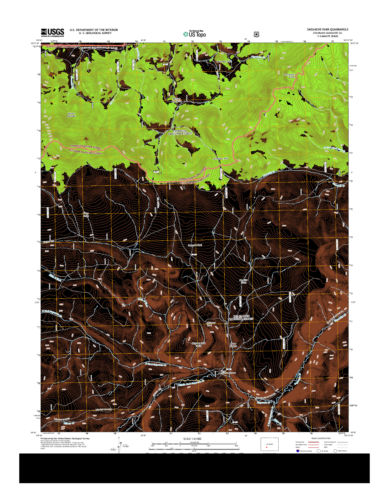 USGS US TOPO 7.5-MINUTE MAP FOR SAGUACHE PARK, CO 2013