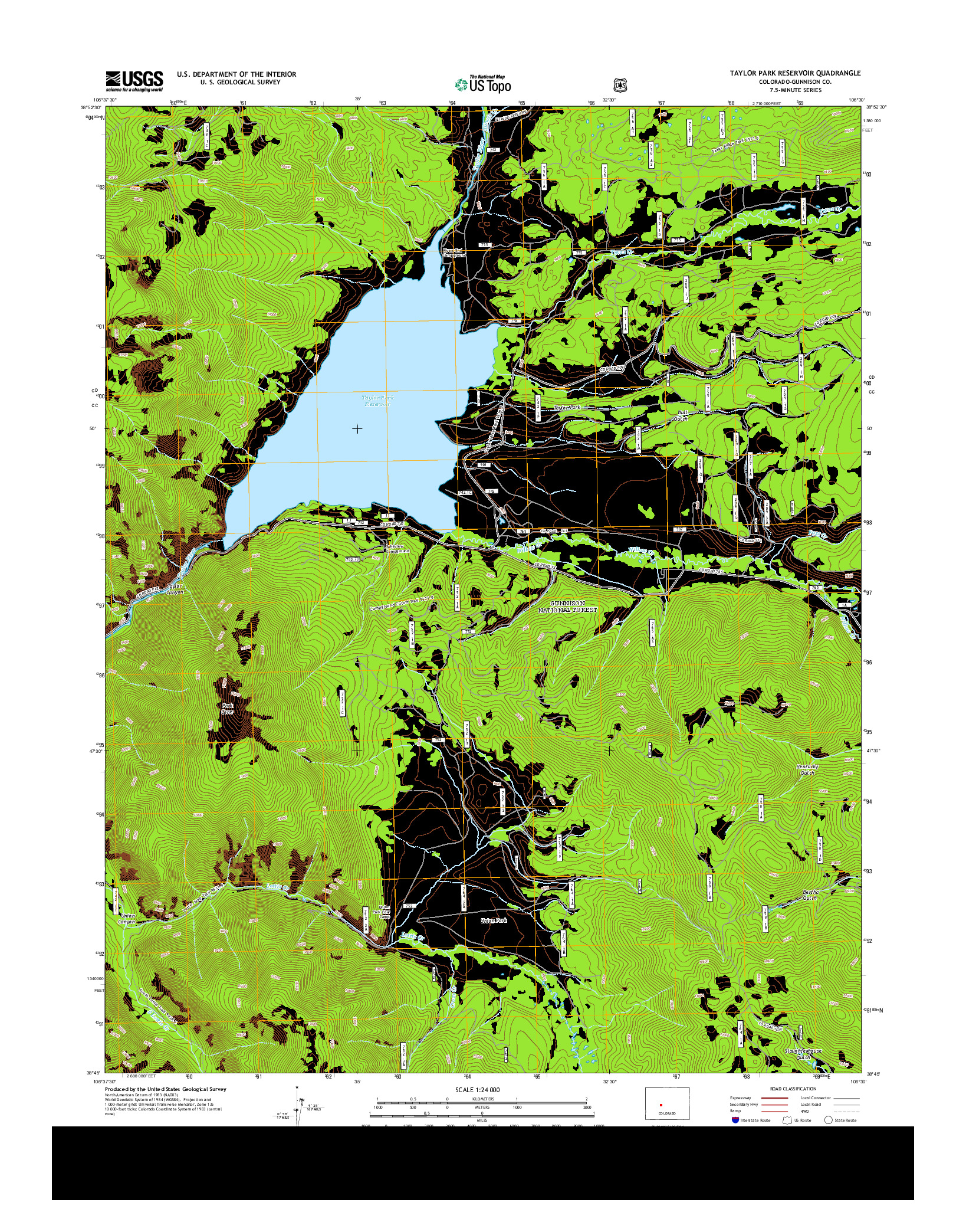 USGS US TOPO 7.5-MINUTE MAP FOR TAYLOR PARK RESERVOIR, CO 2013