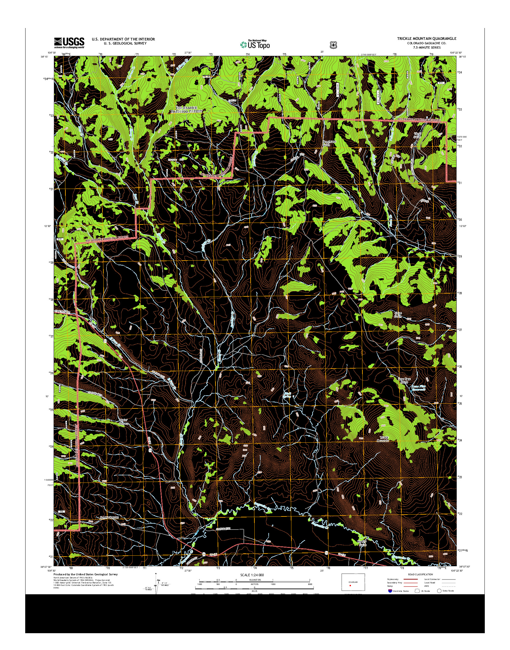 USGS US TOPO 7.5-MINUTE MAP FOR TRICKLE MOUNTAIN, CO 2013