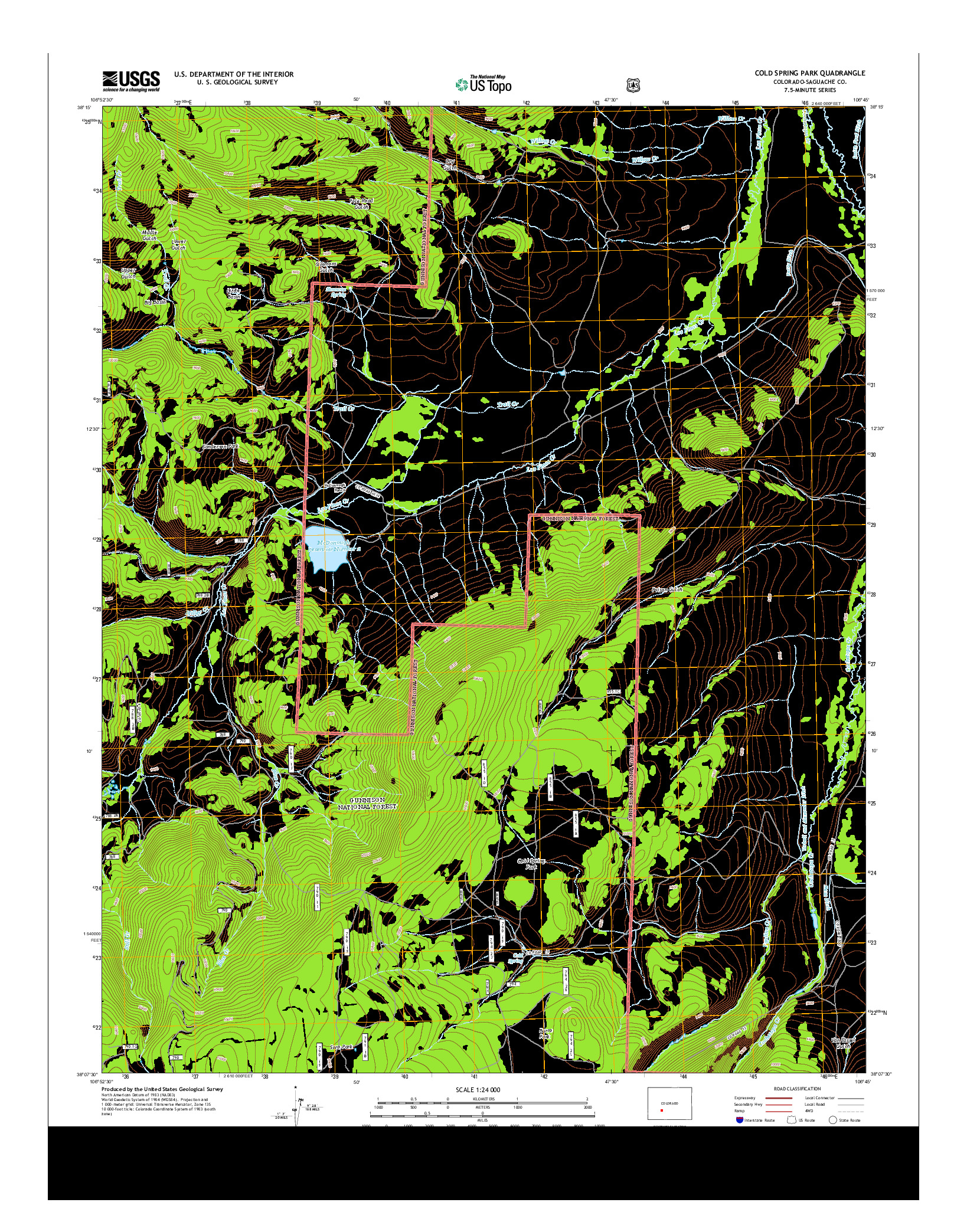 USGS US TOPO 7.5-MINUTE MAP FOR COLD SPRING PARK, CO 2013