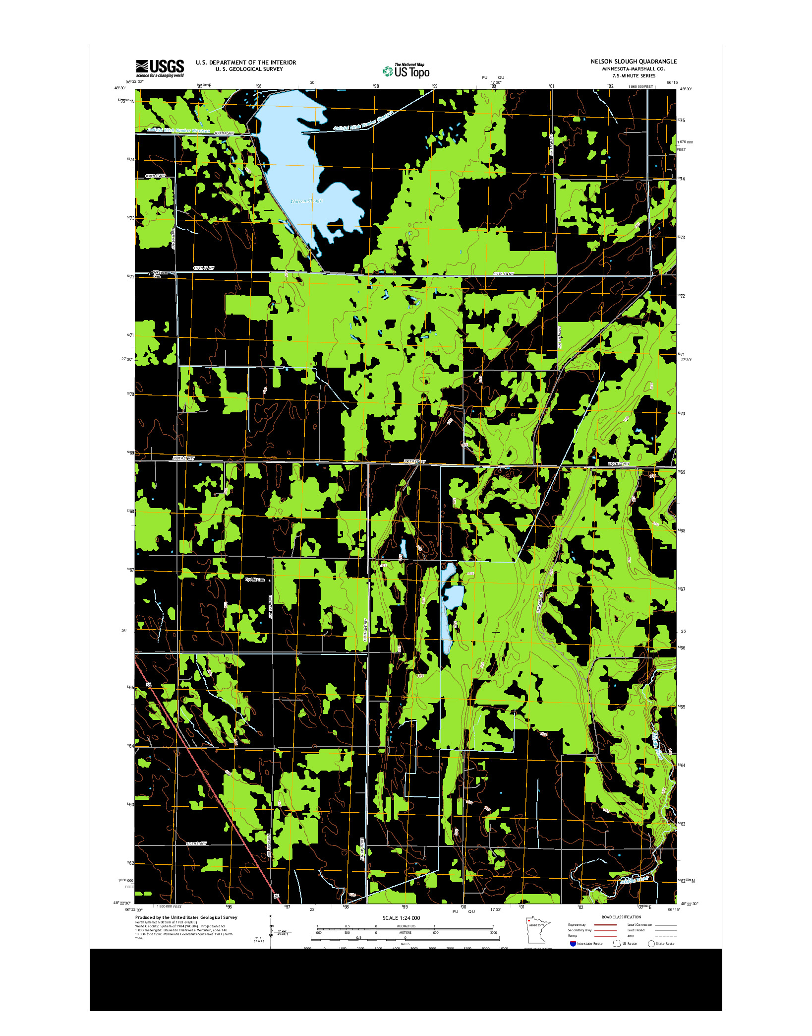 USGS US TOPO 7.5-MINUTE MAP FOR NELSON SLOUGH, MN 2013