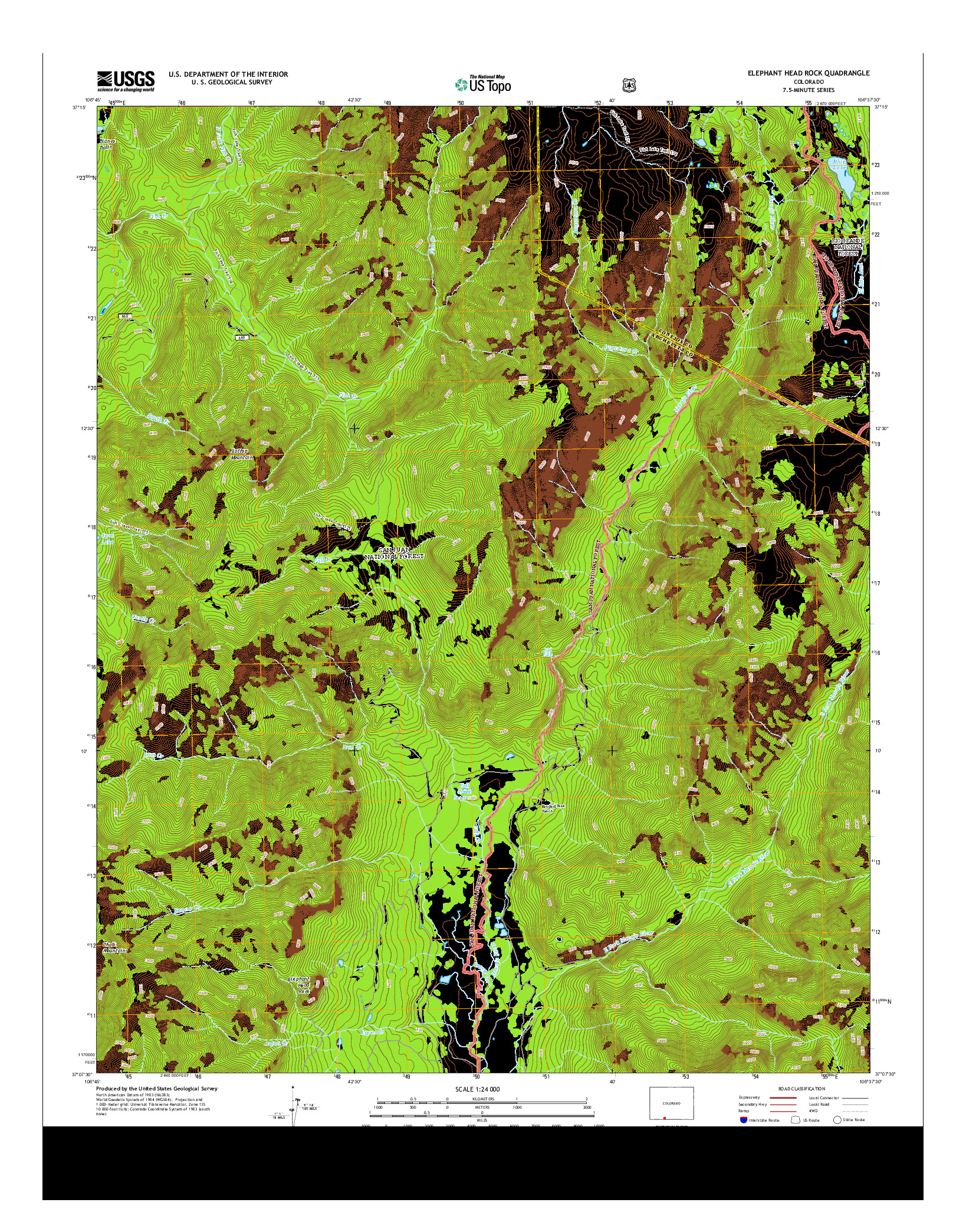 USGS US TOPO 7.5-MINUTE MAP FOR ELEPHANT HEAD ROCK, CO 2013